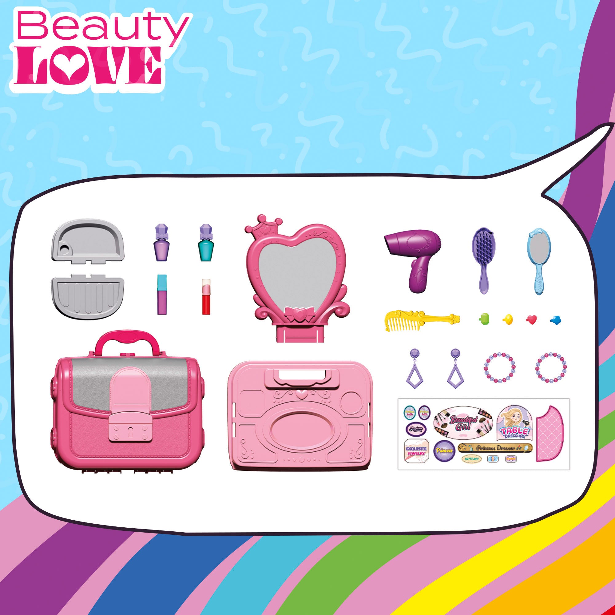 Maletín tocador juguete 3 en 1 con accesorios My Home