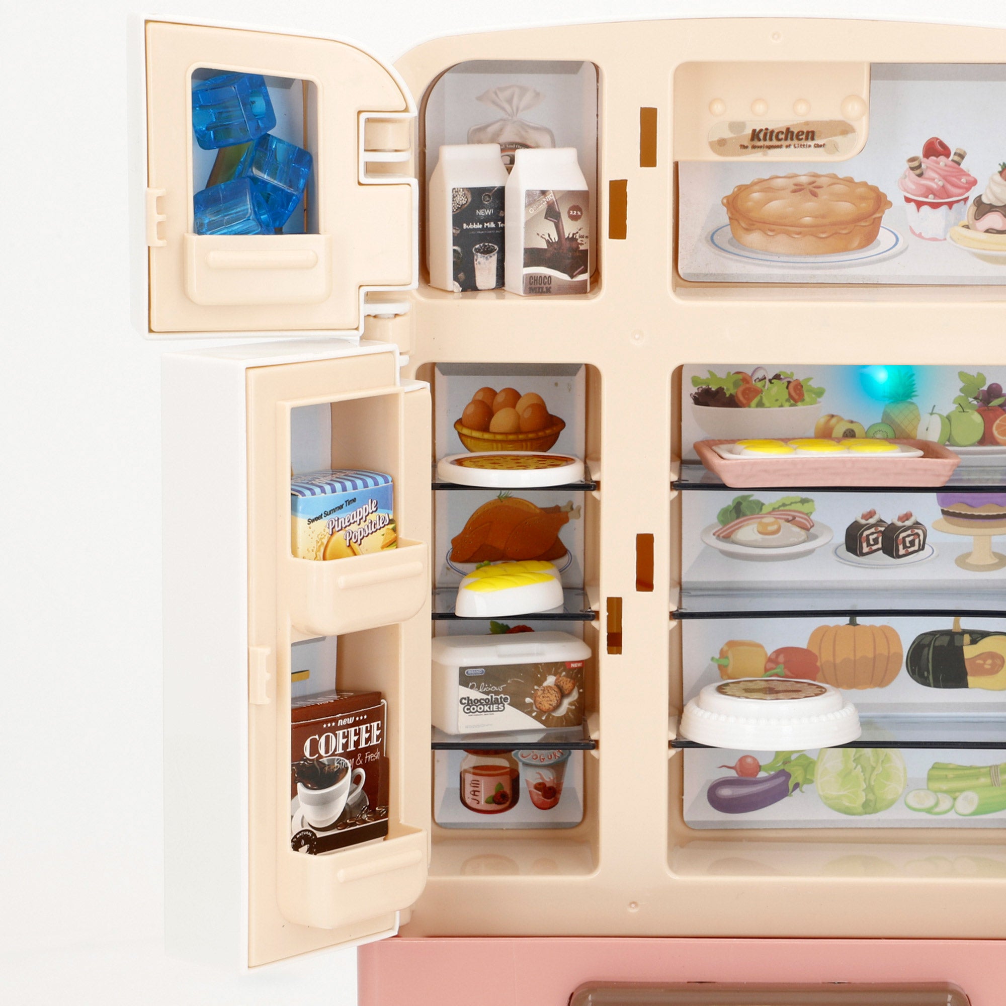 Frigorífico miniatura con alimentos luz y sonido My Mini World