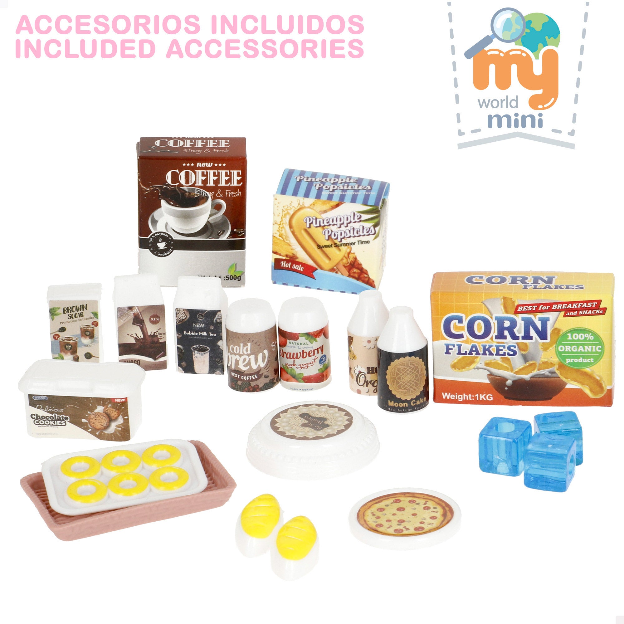 Frigorífico miniatura con alimentos luz y sonido My Mini World