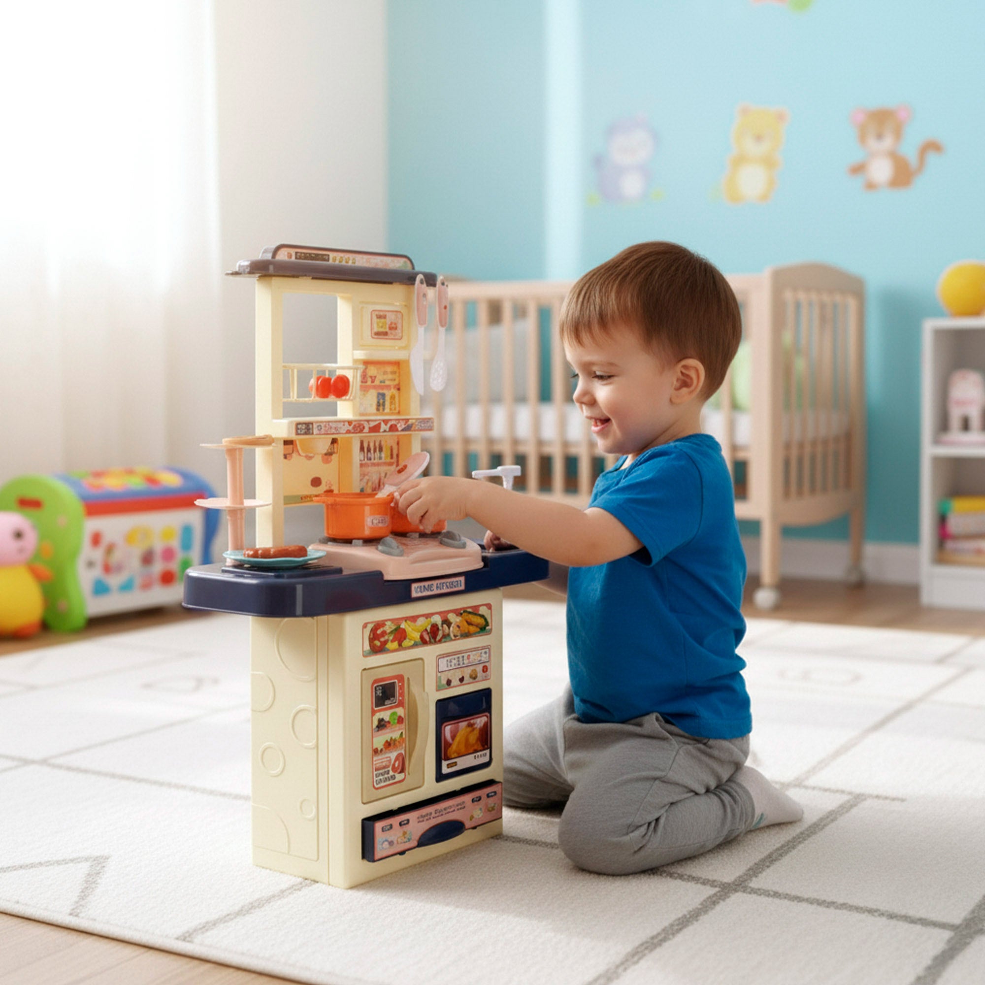 Cocina de juguete con alimentos luz y sonido My Home