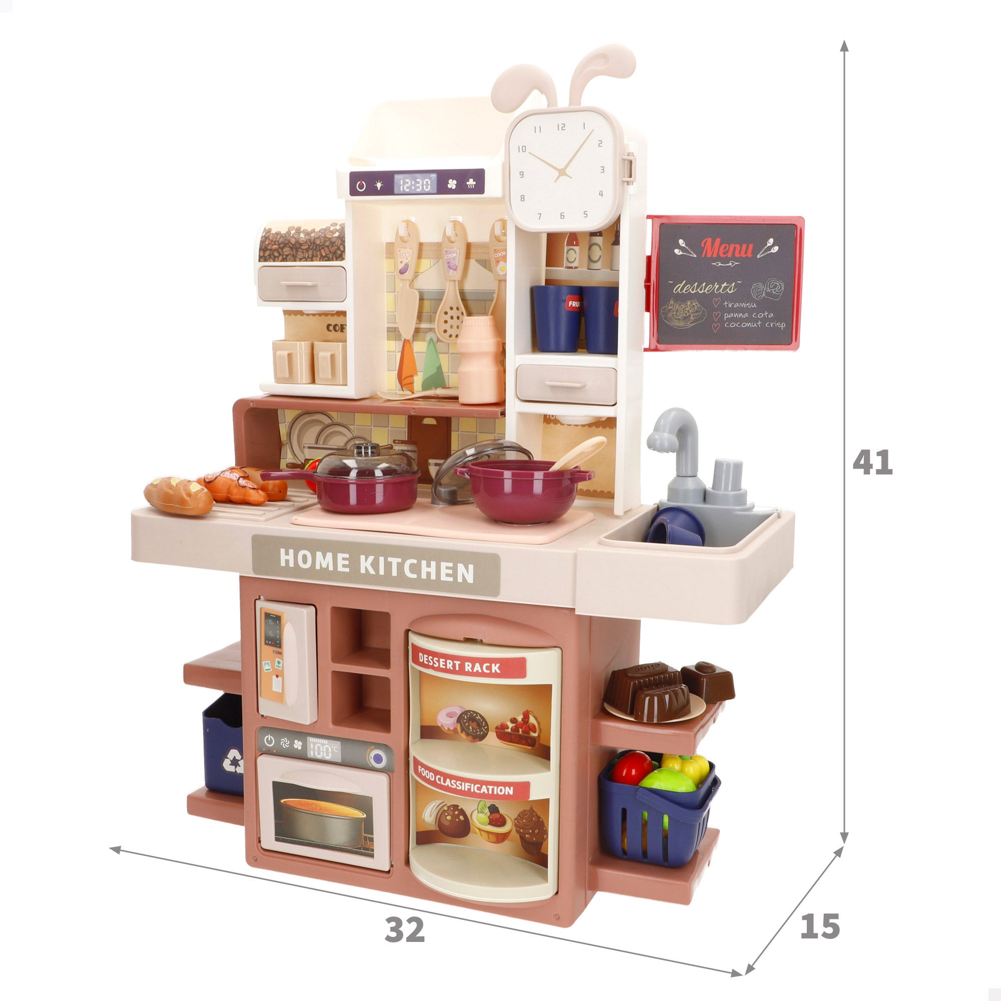 Cocina miniatura pastel con alimentos luz y sonido My Home