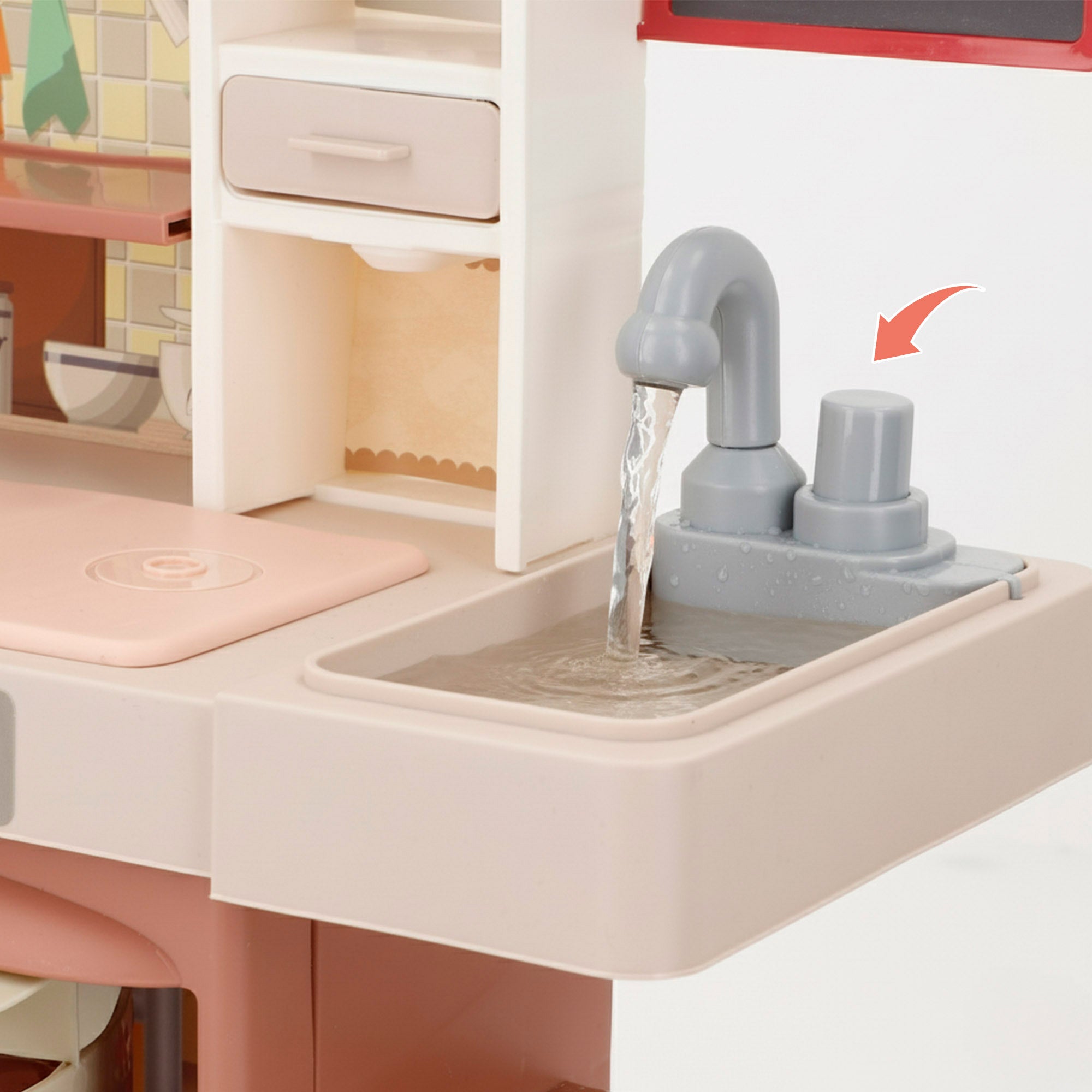 Cocina miniatura pastel con alimentos luz y sonido My Home