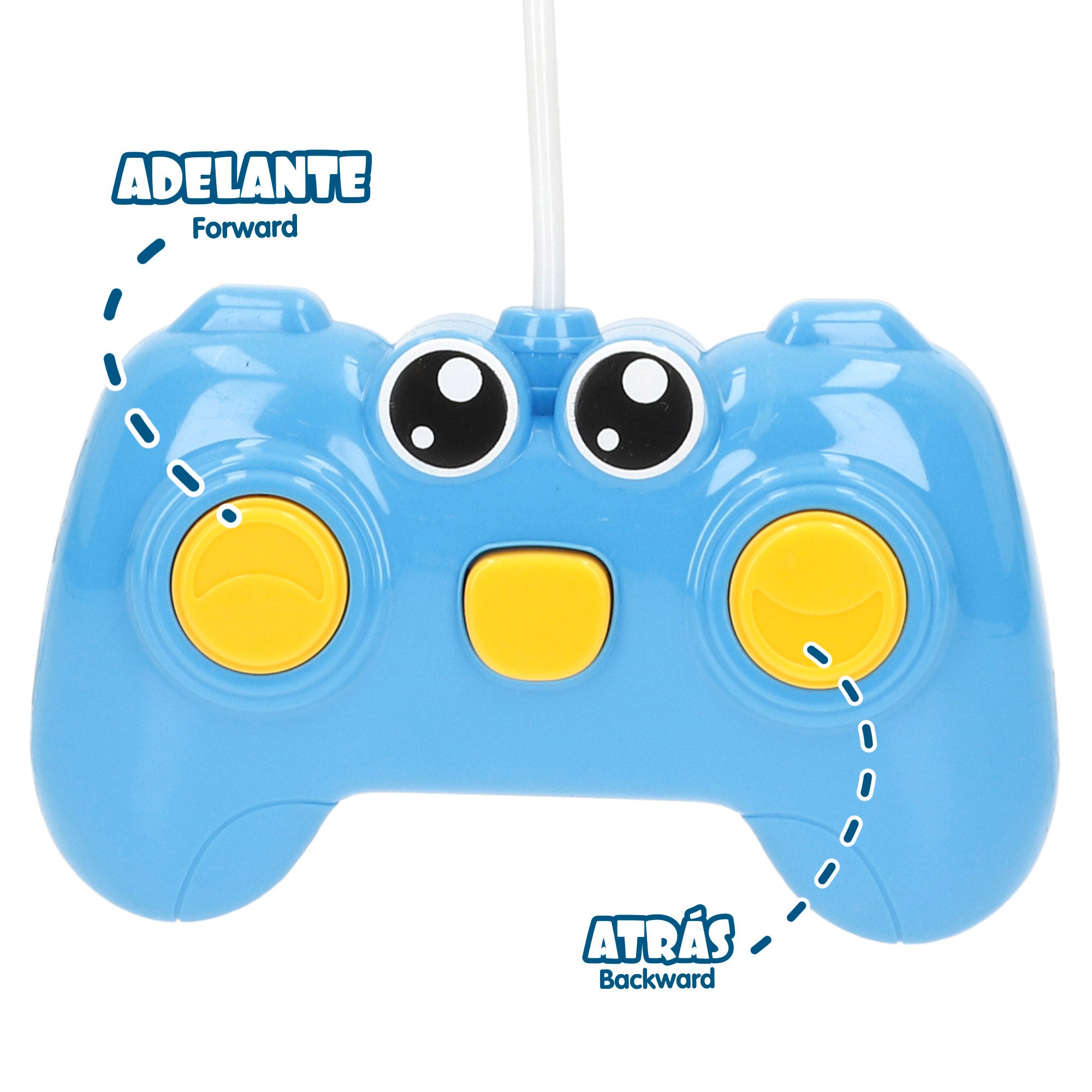 Coche bebé juguete teledirigido azul con luz C'Baby