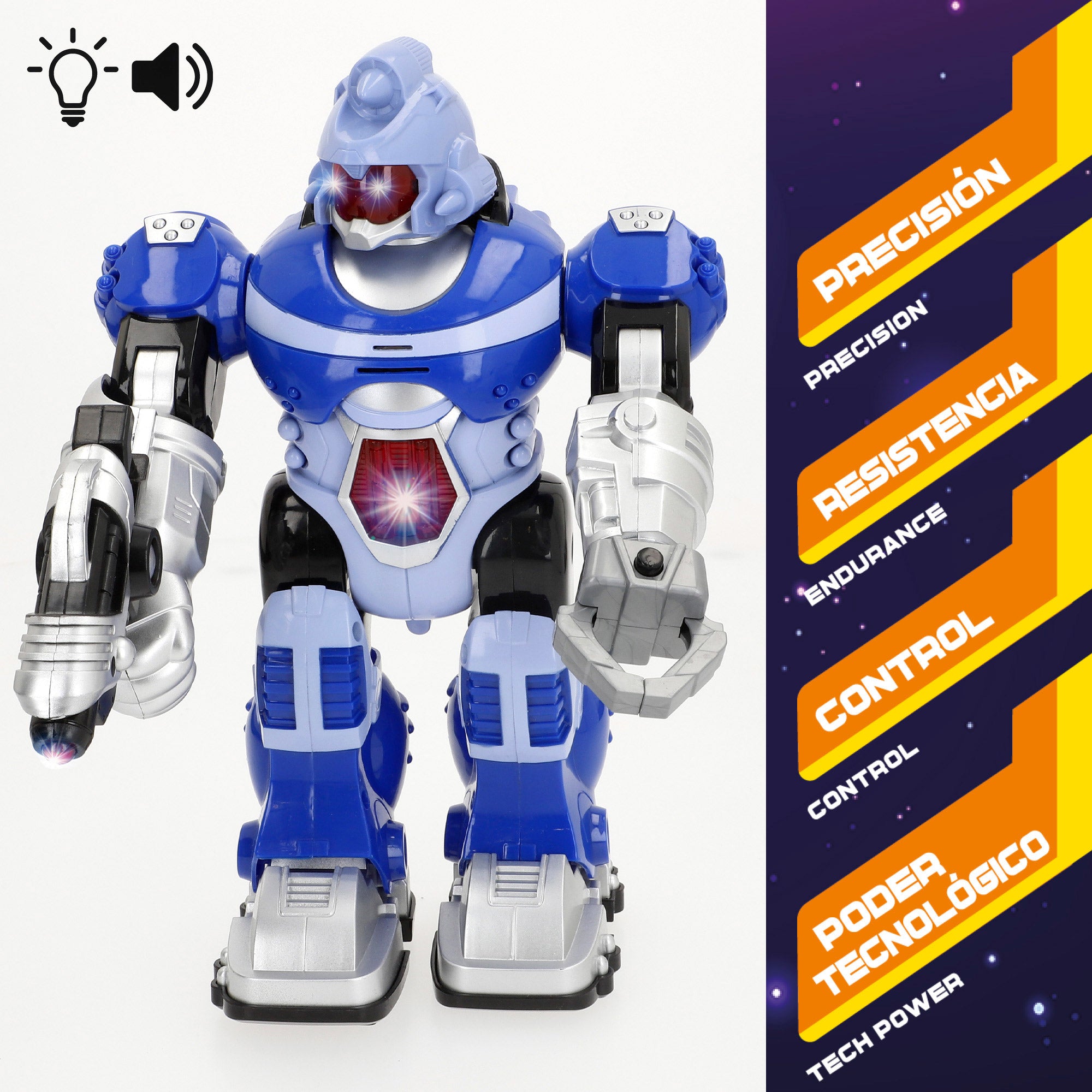 Robot de juguete con luz y sonido Warriors