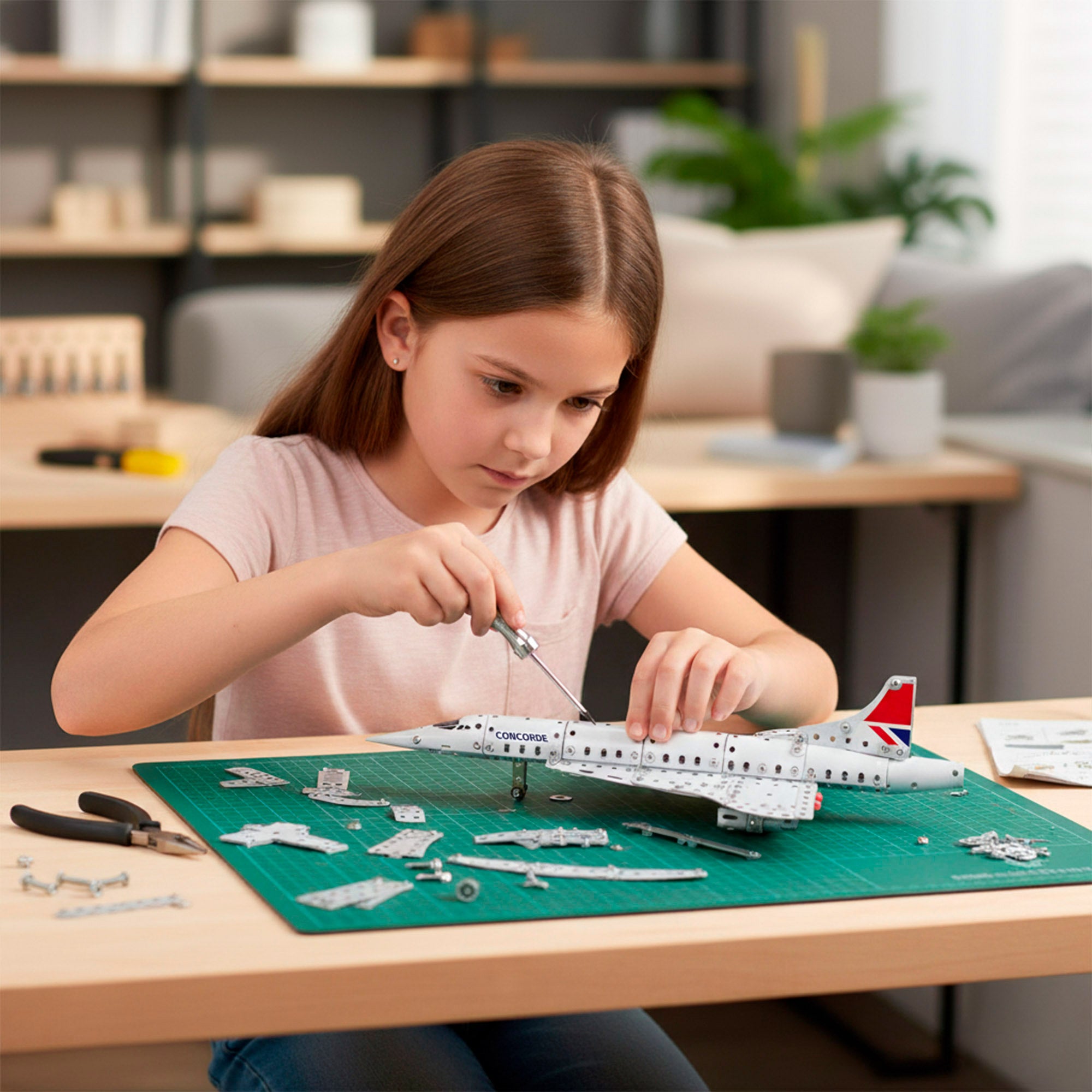 Juego construcción avión de metal 260 piezas Smart Theory