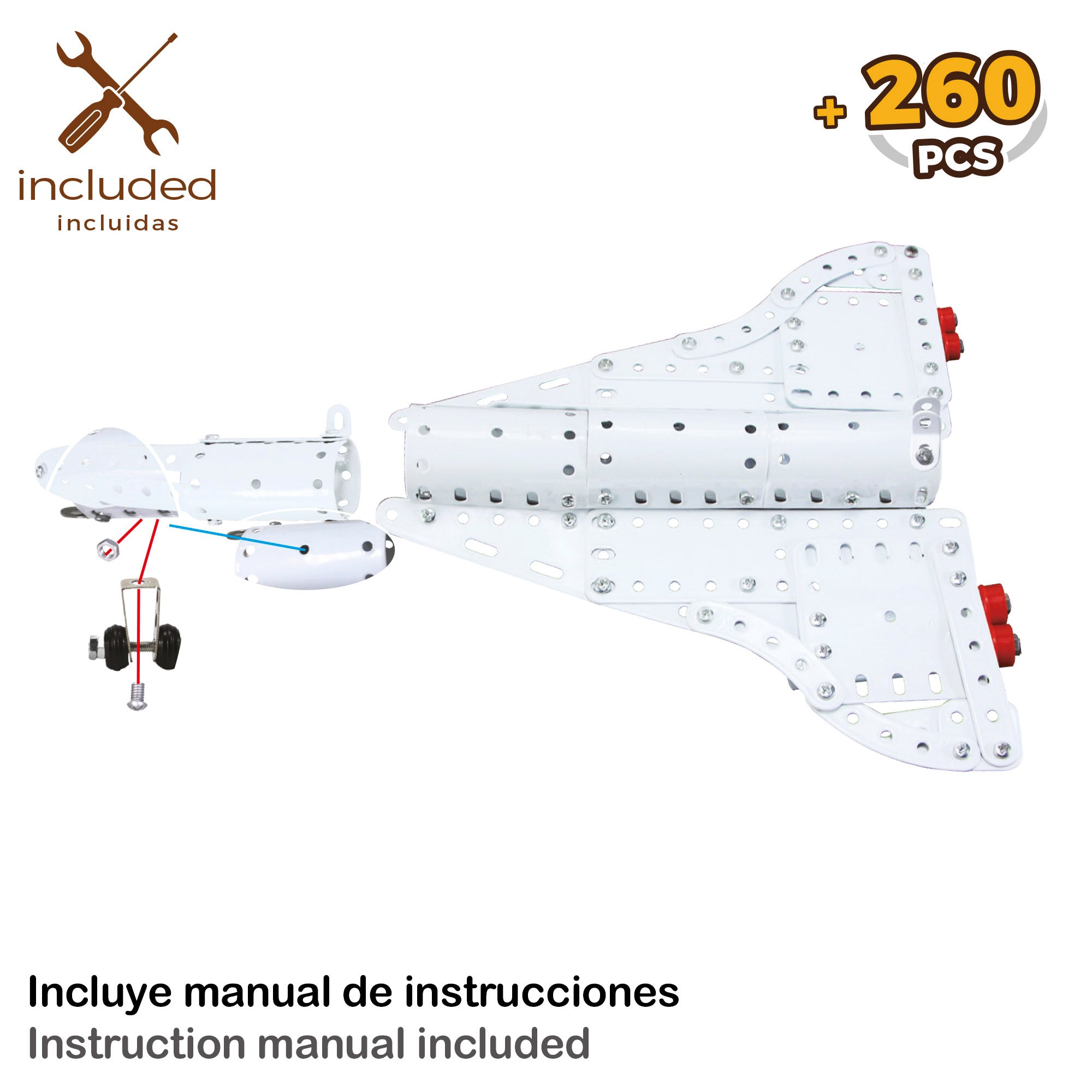 Juego construcción avión de metal 260 piezas Smart Theory