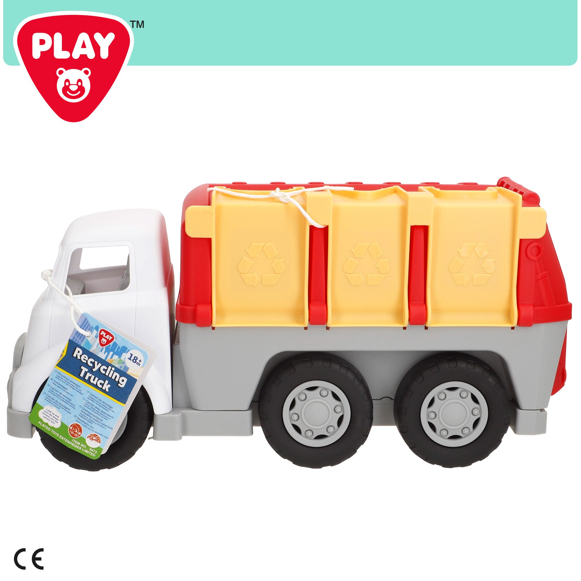 PLAY Camión de reciclaje infantil con cubos clasificadores