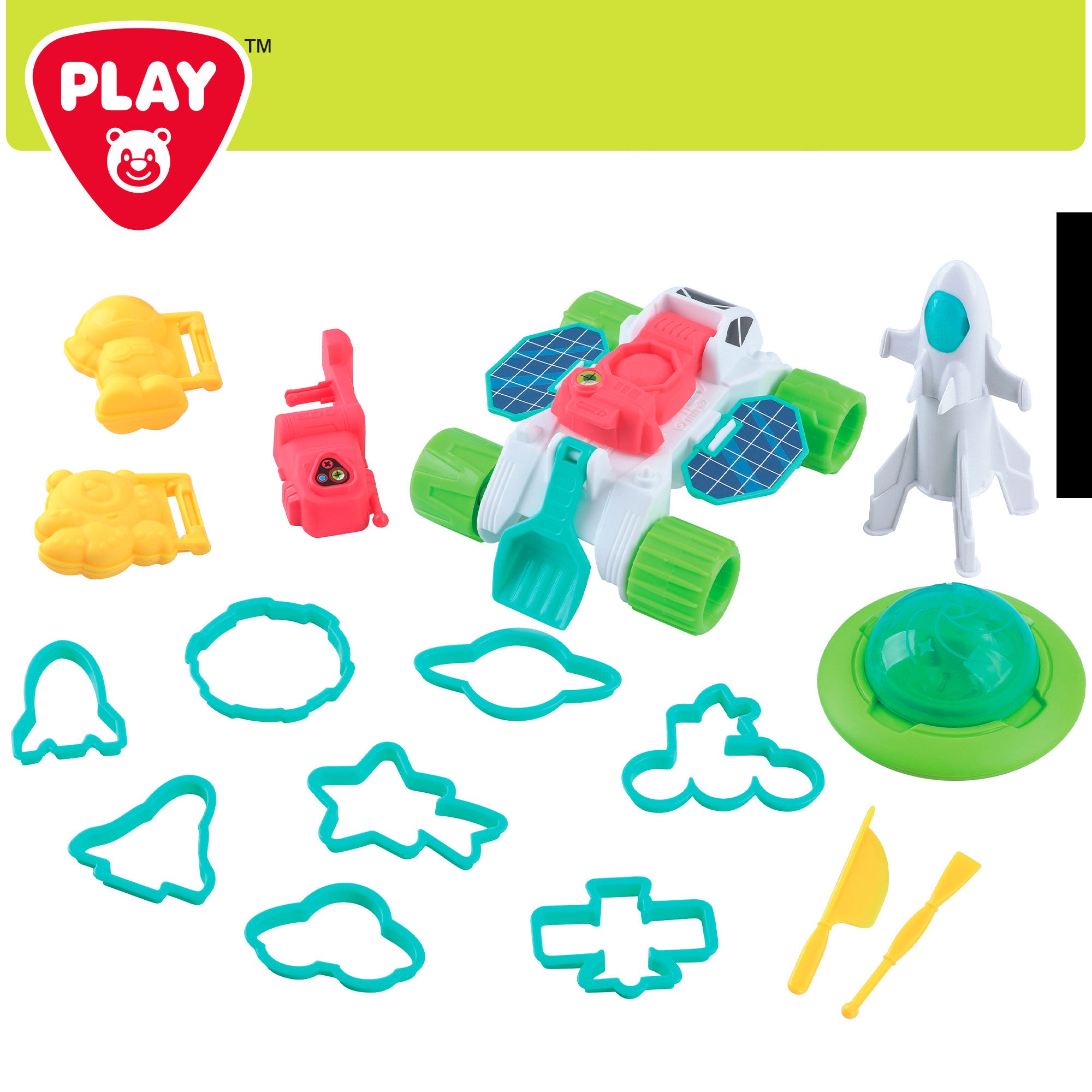 PLAY Juego de plastilina aventura espacial con moldes y accesorios