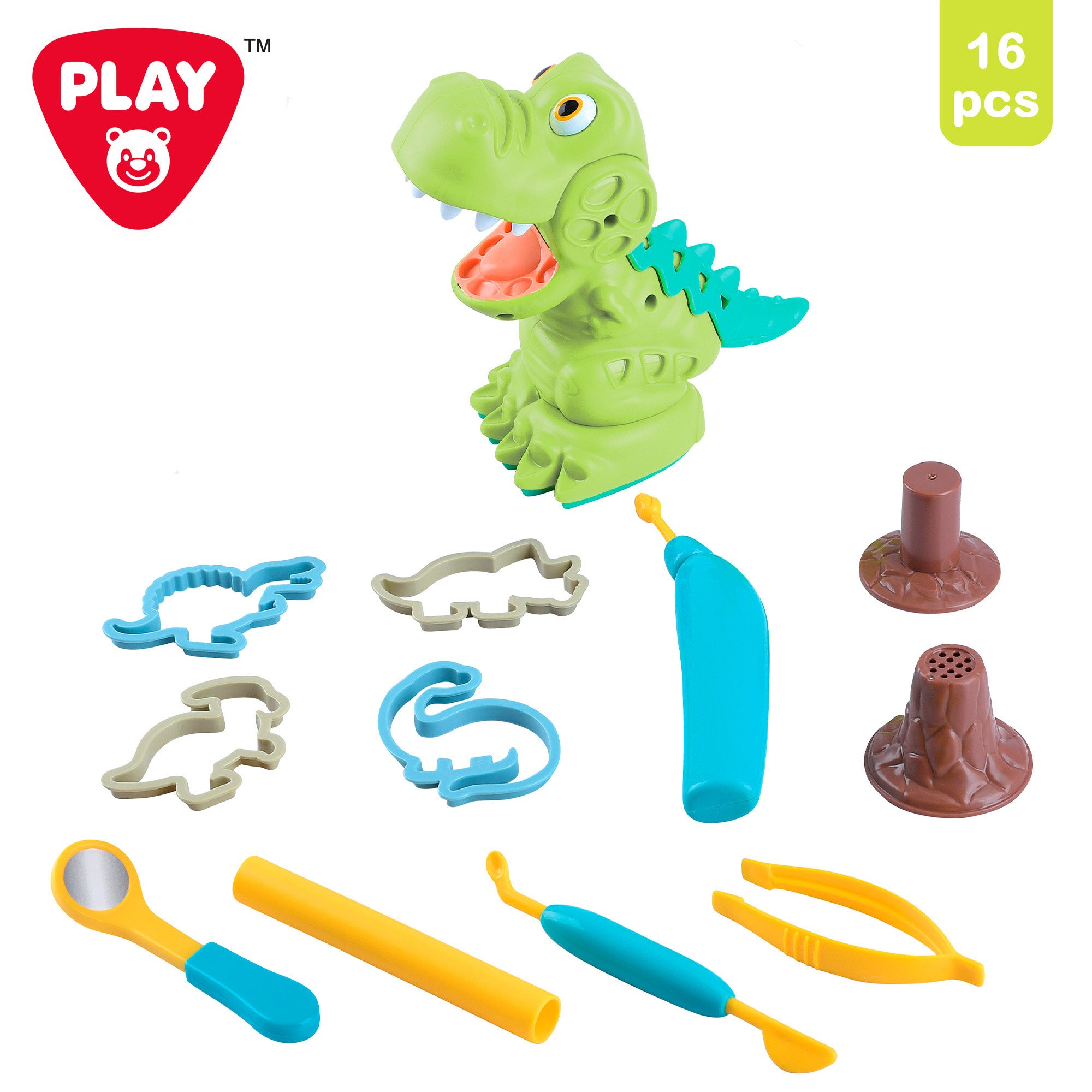 PLAY Juego de plastilina dinosaurio dentista con moldes y accesorios