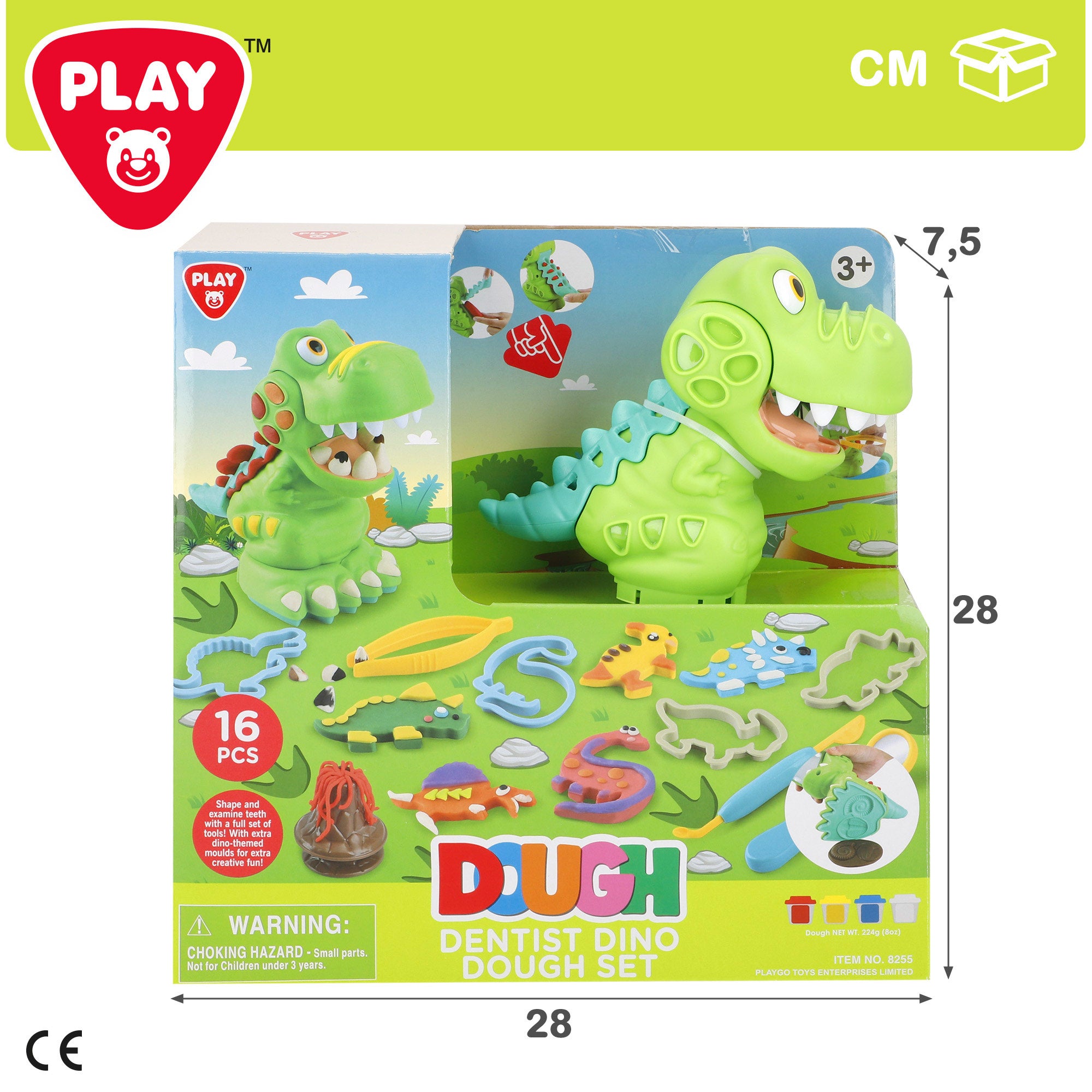 PLAY Juego de plastilina dinosaurio dentista con moldes y accesorios