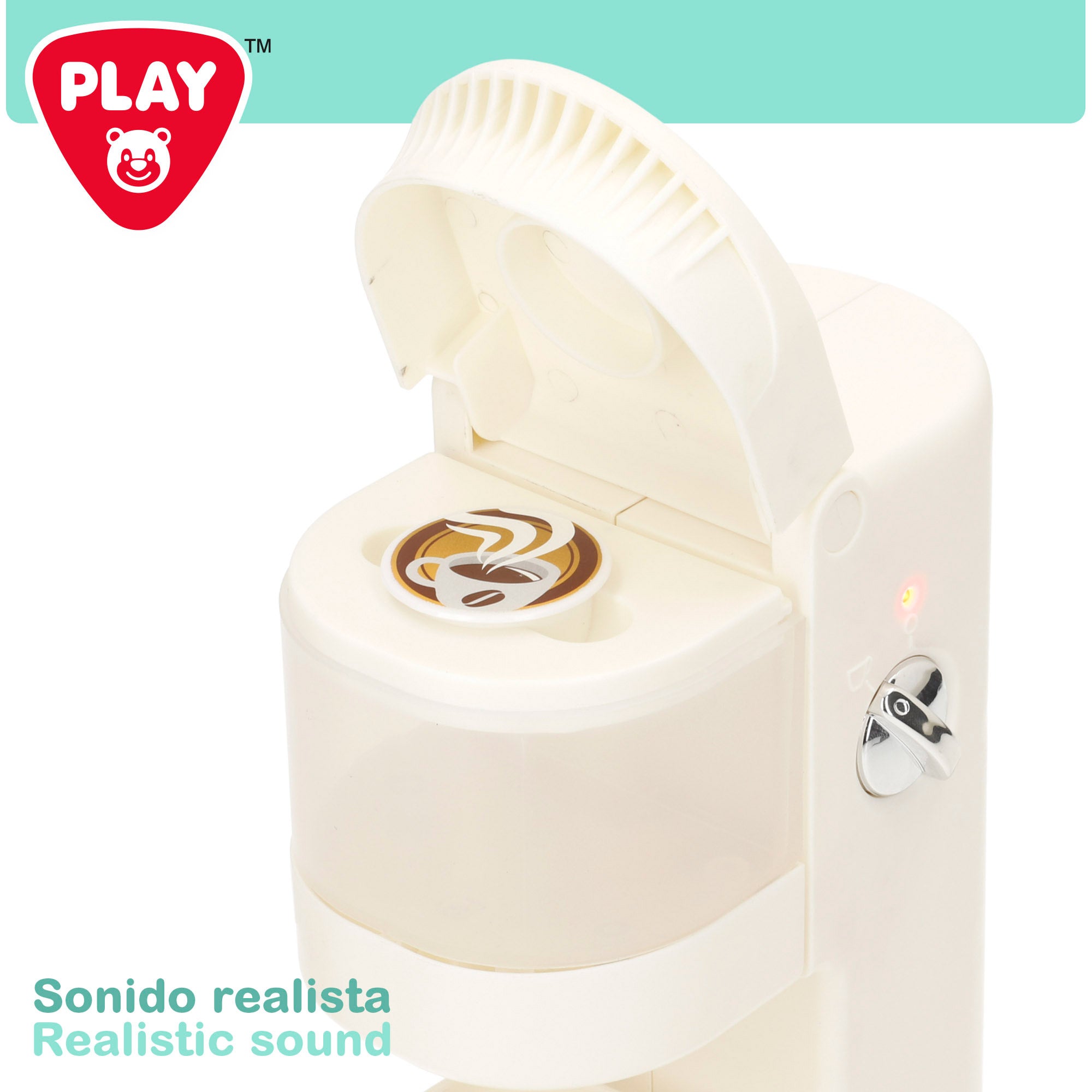 PLAY Set Tostadora, batidora y cafetera de juguete con luz y sonido