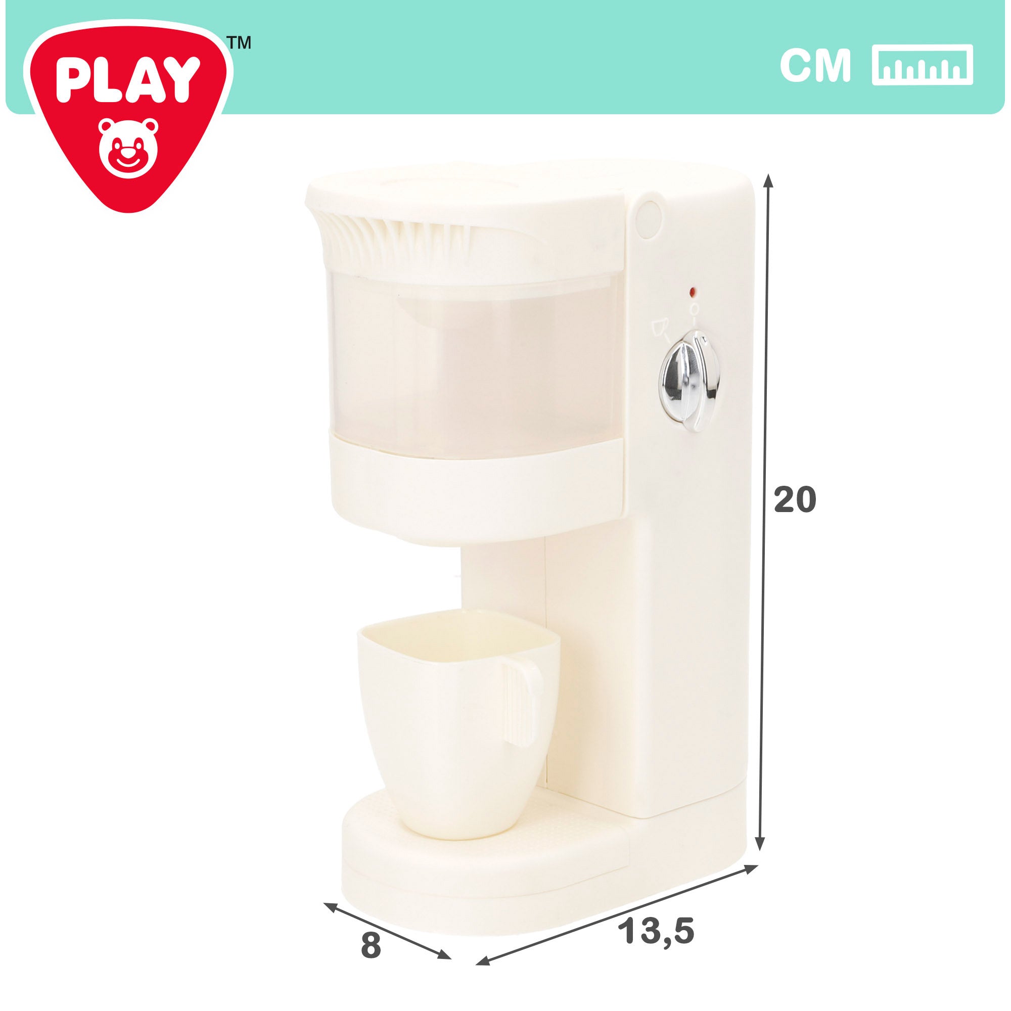 PLAY Set Tostadora, batidora y cafetera de juguete con luz y sonido