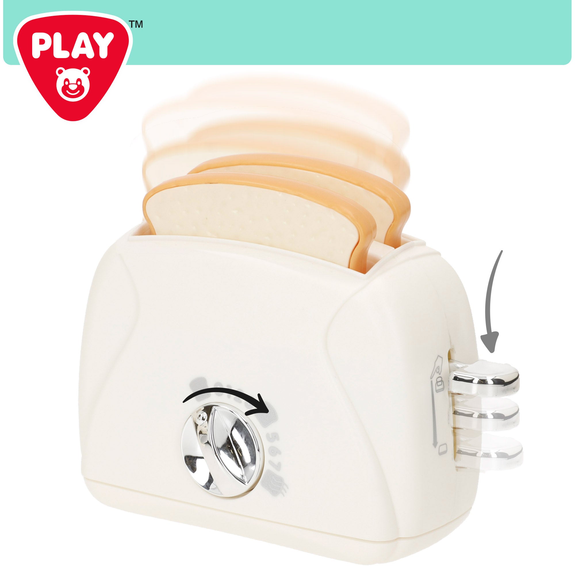 PLAY Set Tostadora, batidora y cafetera de juguete con luz y sonido