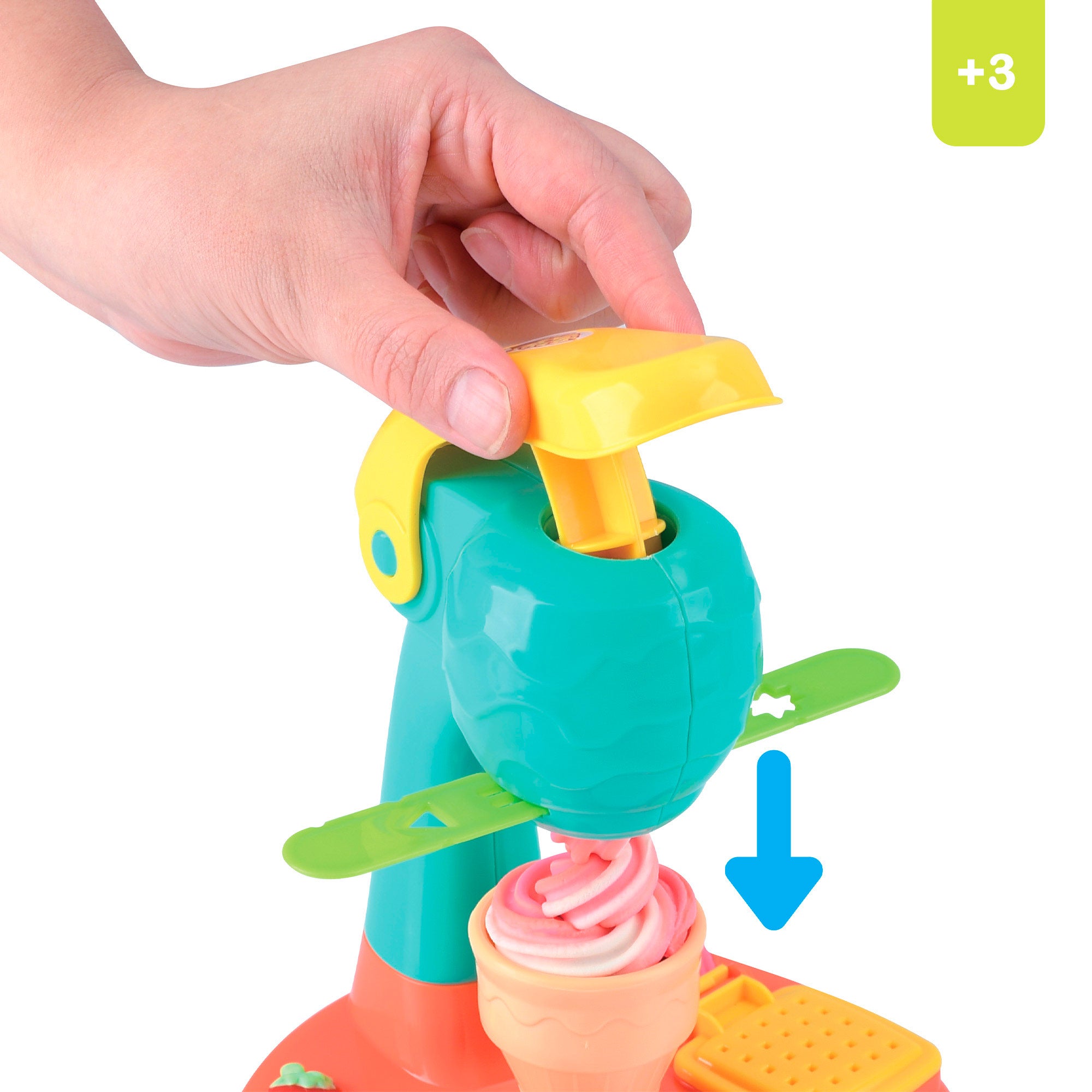 PLAY Juego de plastilina máquina de helados con moldes y accesorios