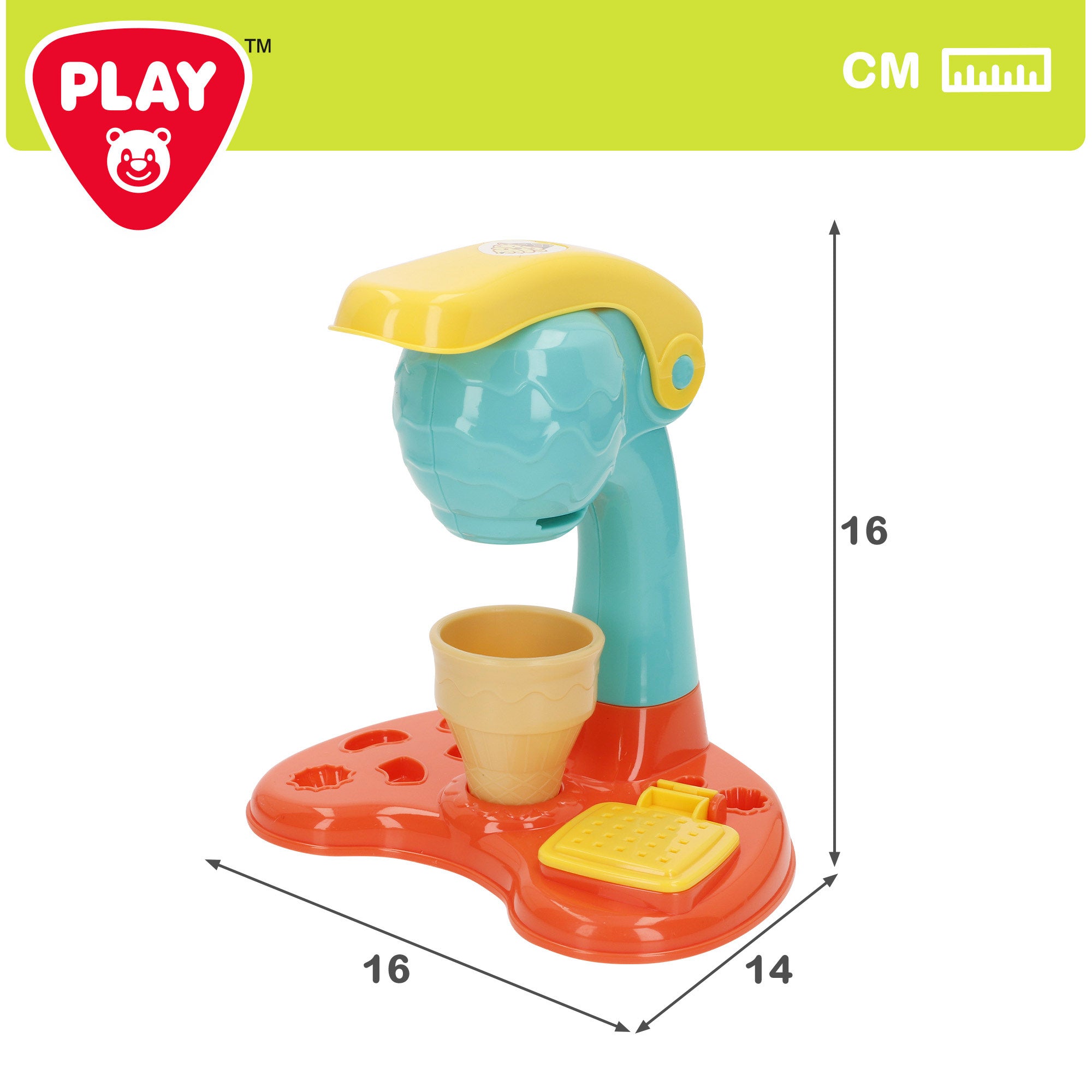 PLAY Juego de plastilina máquina de helados con moldes y accesorios