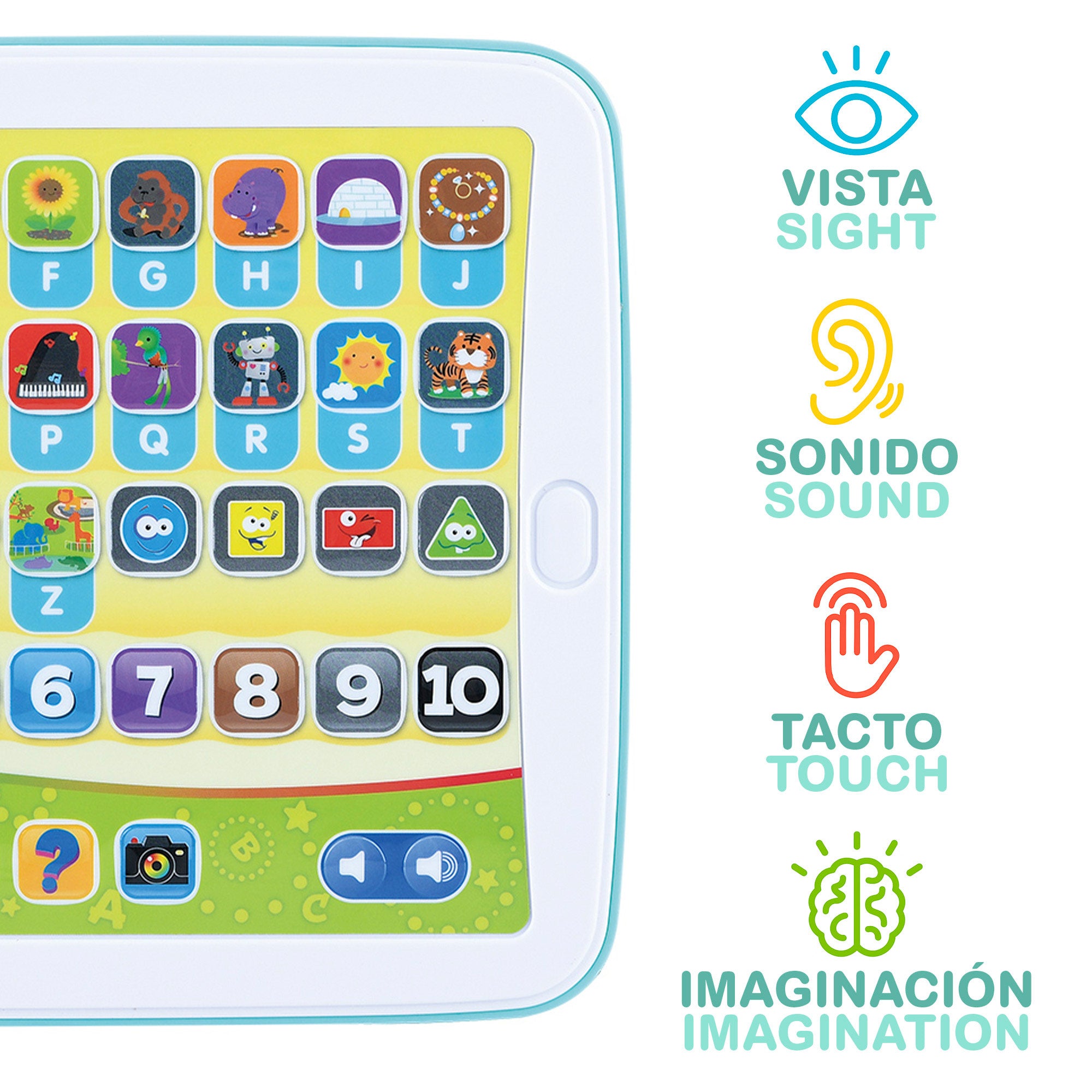 PLAY Tablet educativa español e inglés con letras, números y sonidos