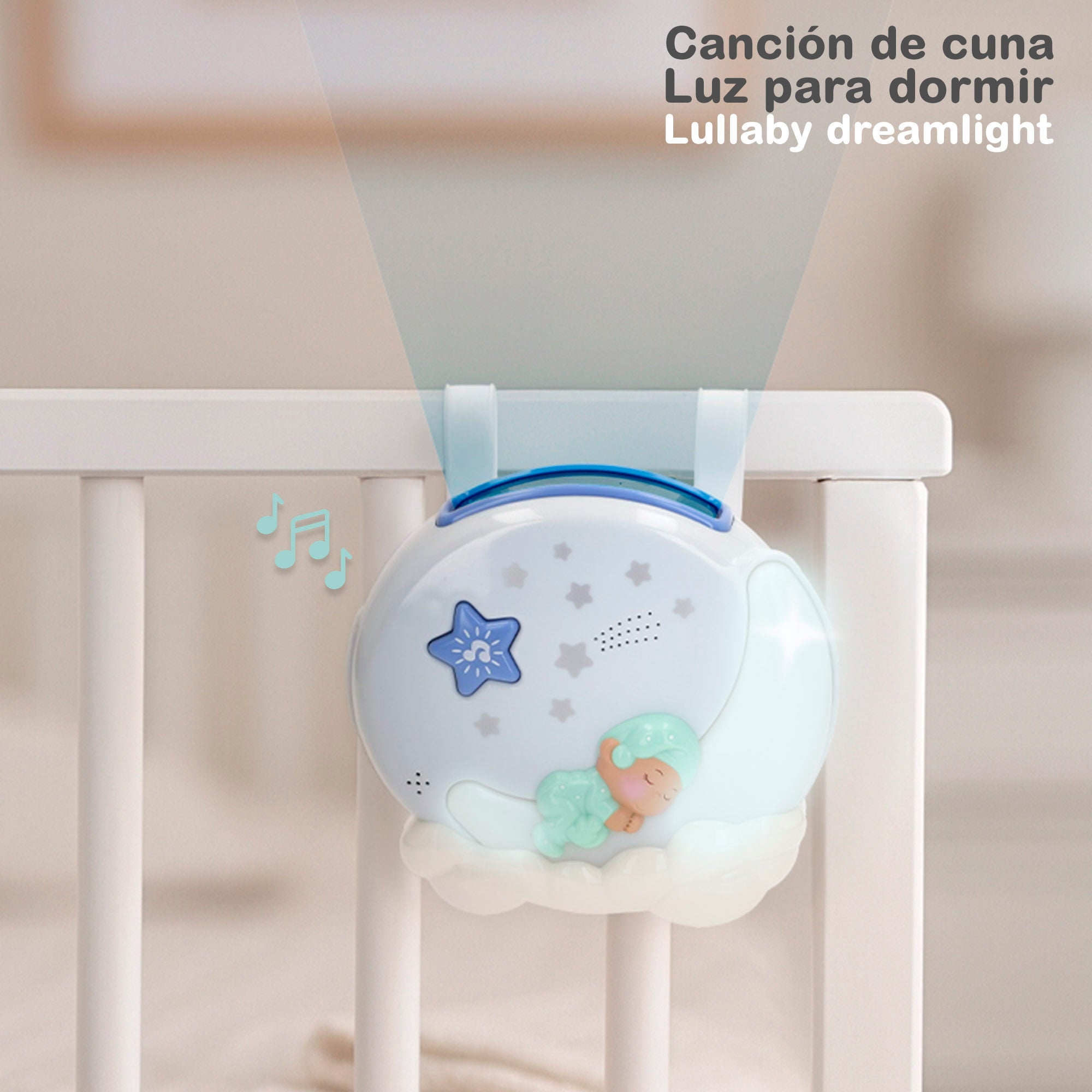 PLAY Proyector de cuna con luz y música estrellas para bebés
