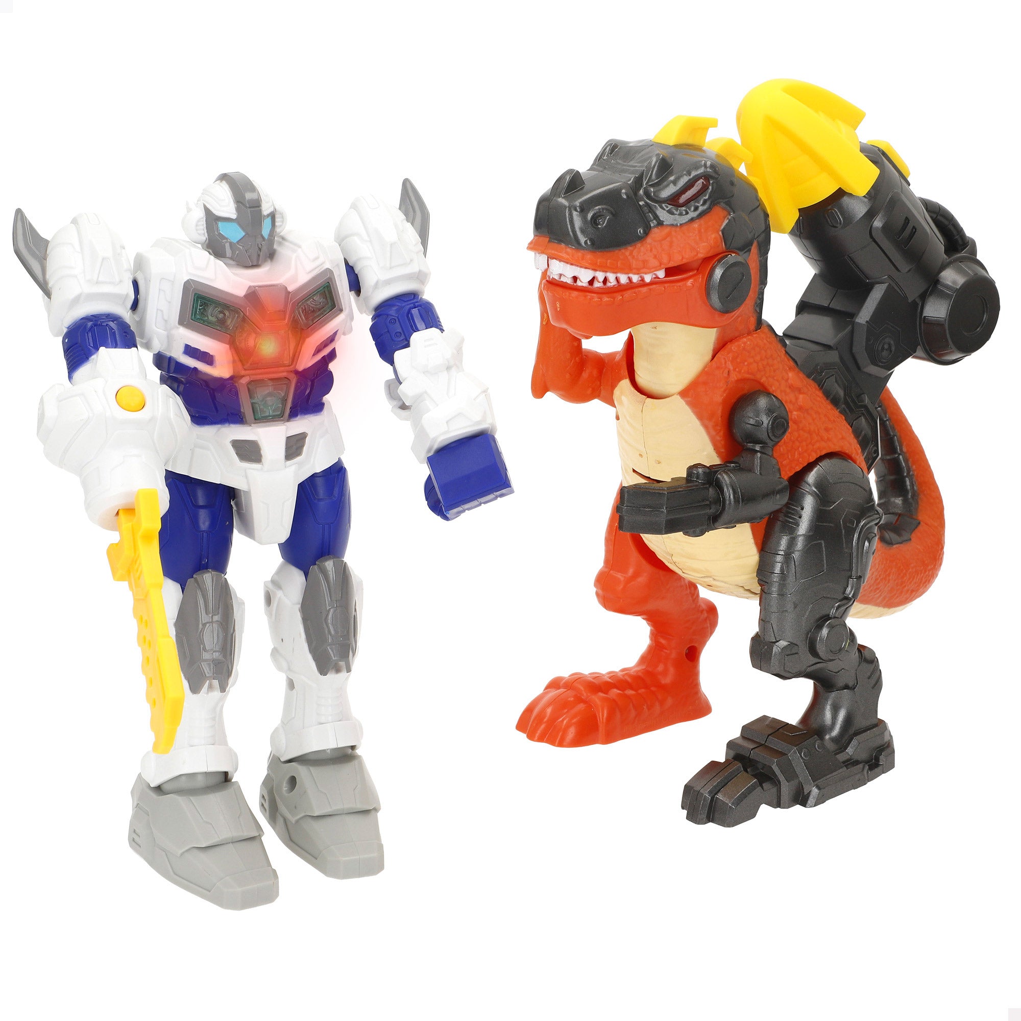 Set juguete robot vs dinosaurio con luz y sonido surtido Warrior Tech