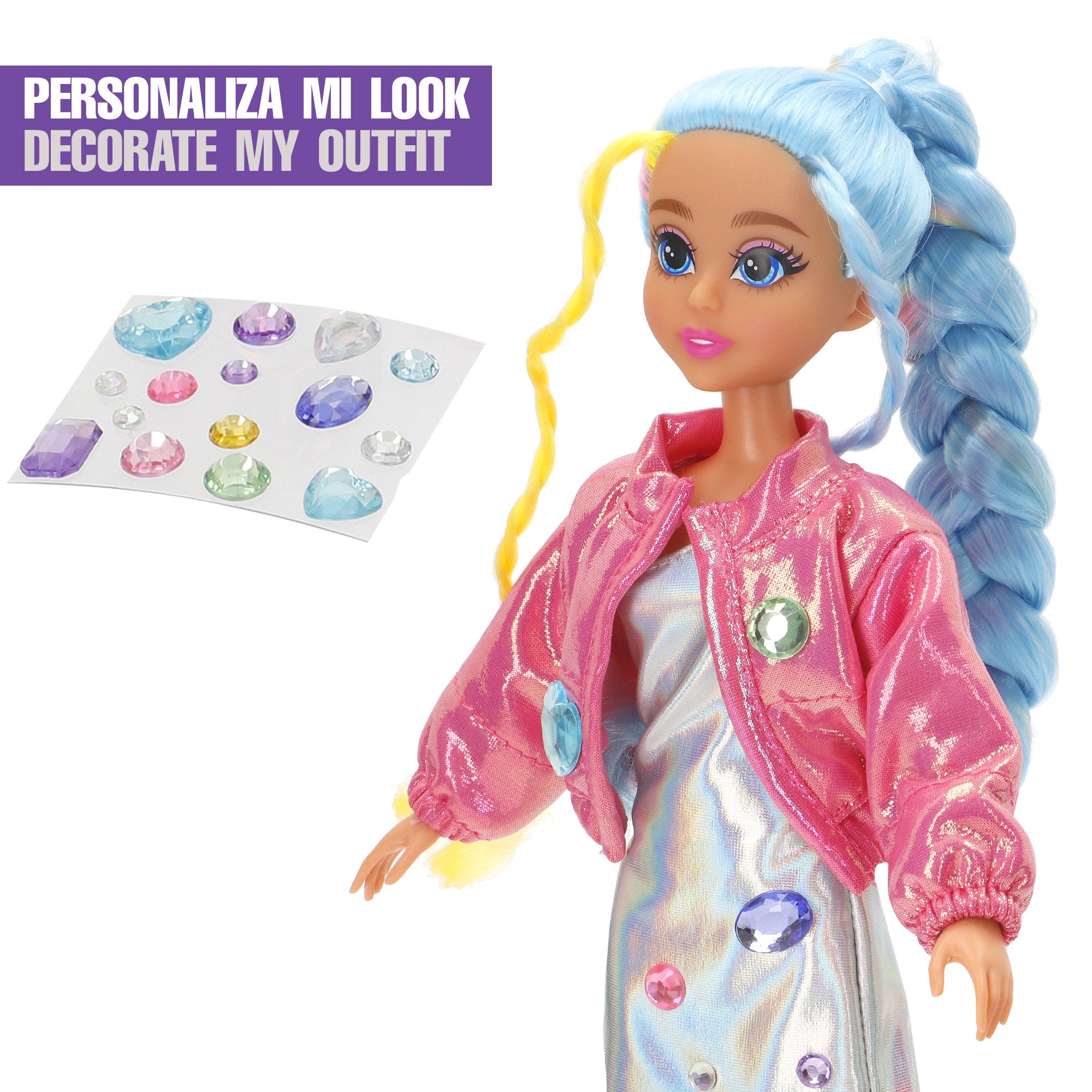 Muñeca glame up 30cm pelo largo con maquilaje y accesorios Dreameez