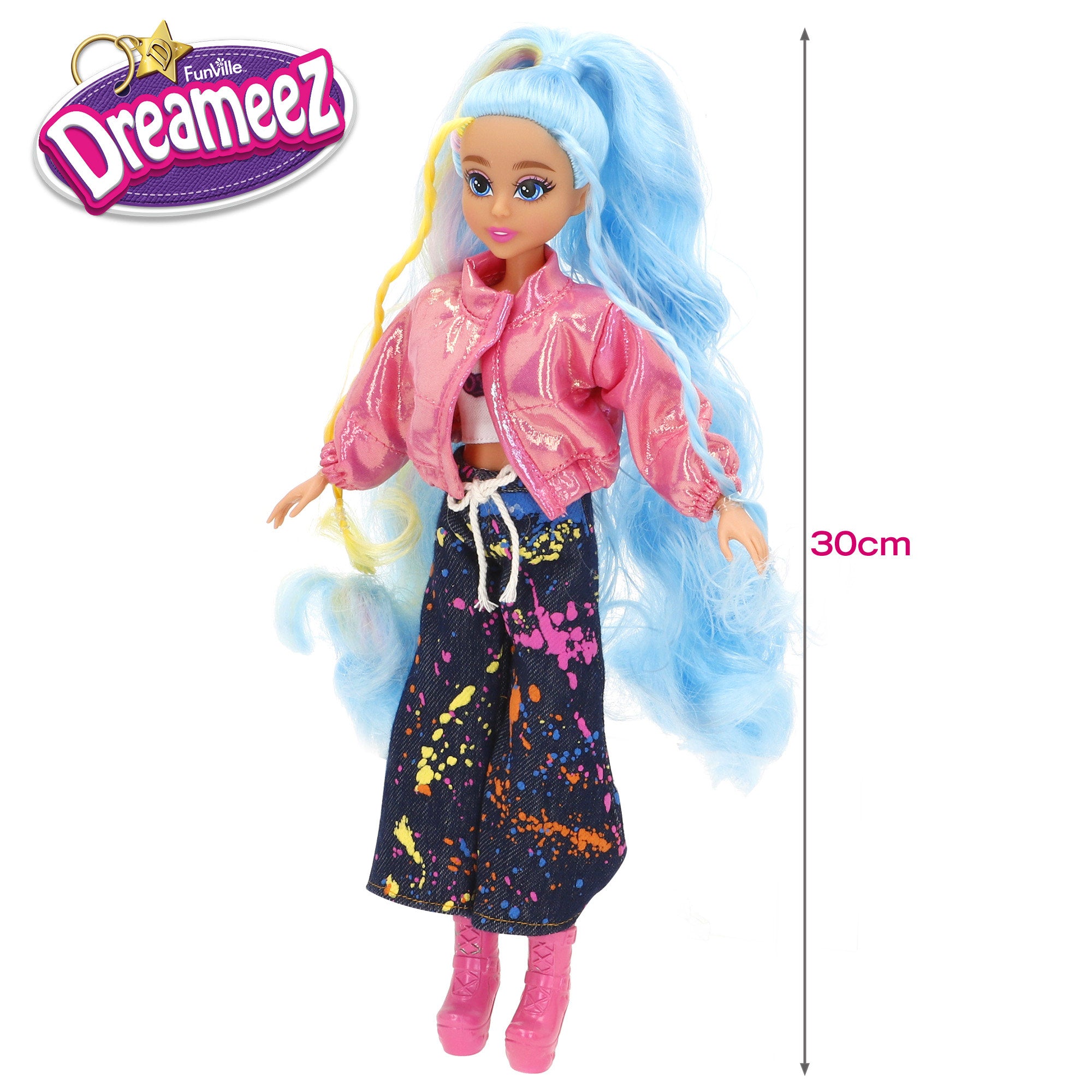 Muñeca glame up 30cm pelo largo con maquilaje y accesorios Dreameez