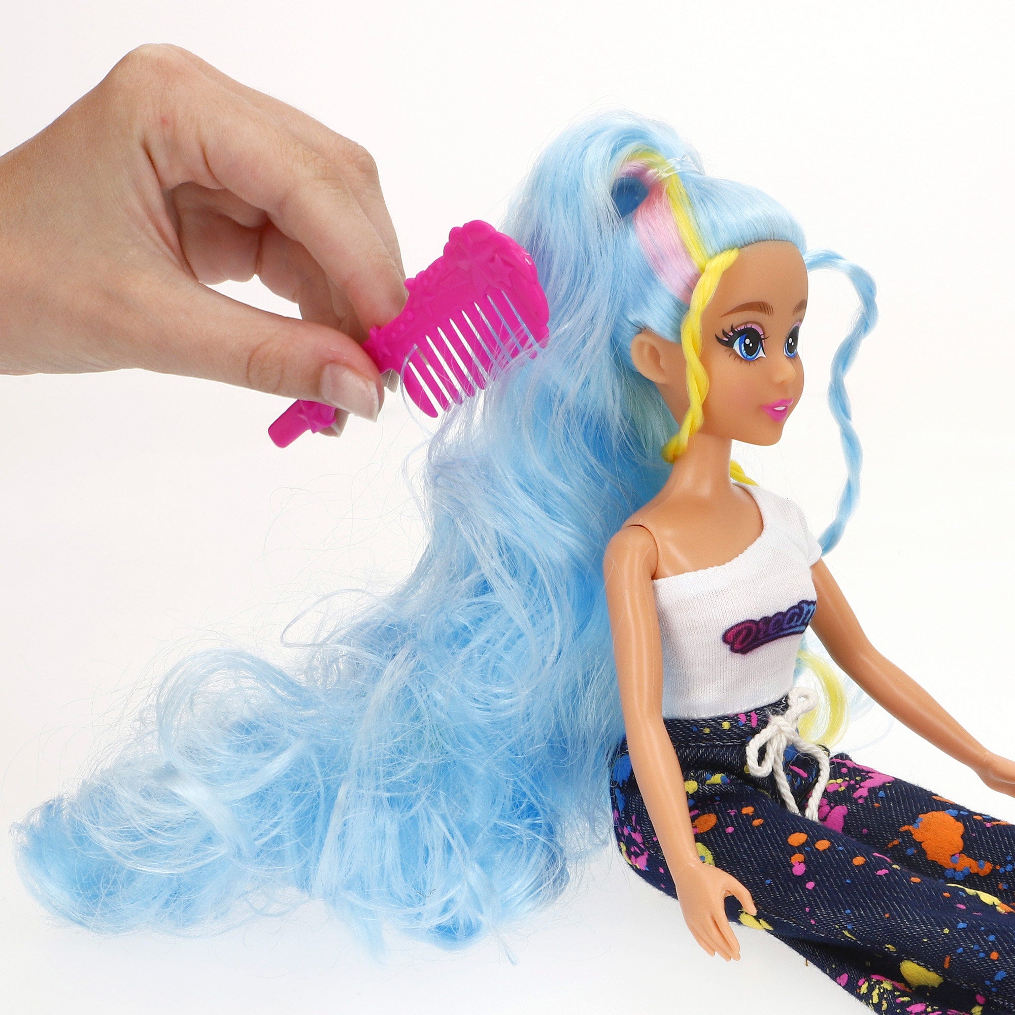 Muñeca glame up 30cm pelo largo con maquilaje y accesorios Dreameez