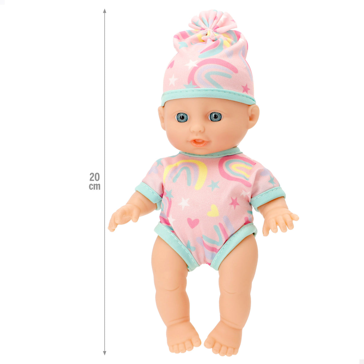 Set muñeco bebé 20 cm con trona, balancín y cuna Colorbaby's