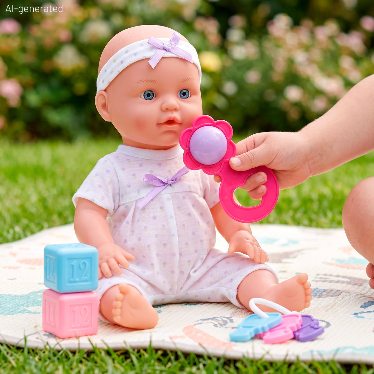 Muñeca bebé 32 cm con accesorios + 24 meses Colorbaby's