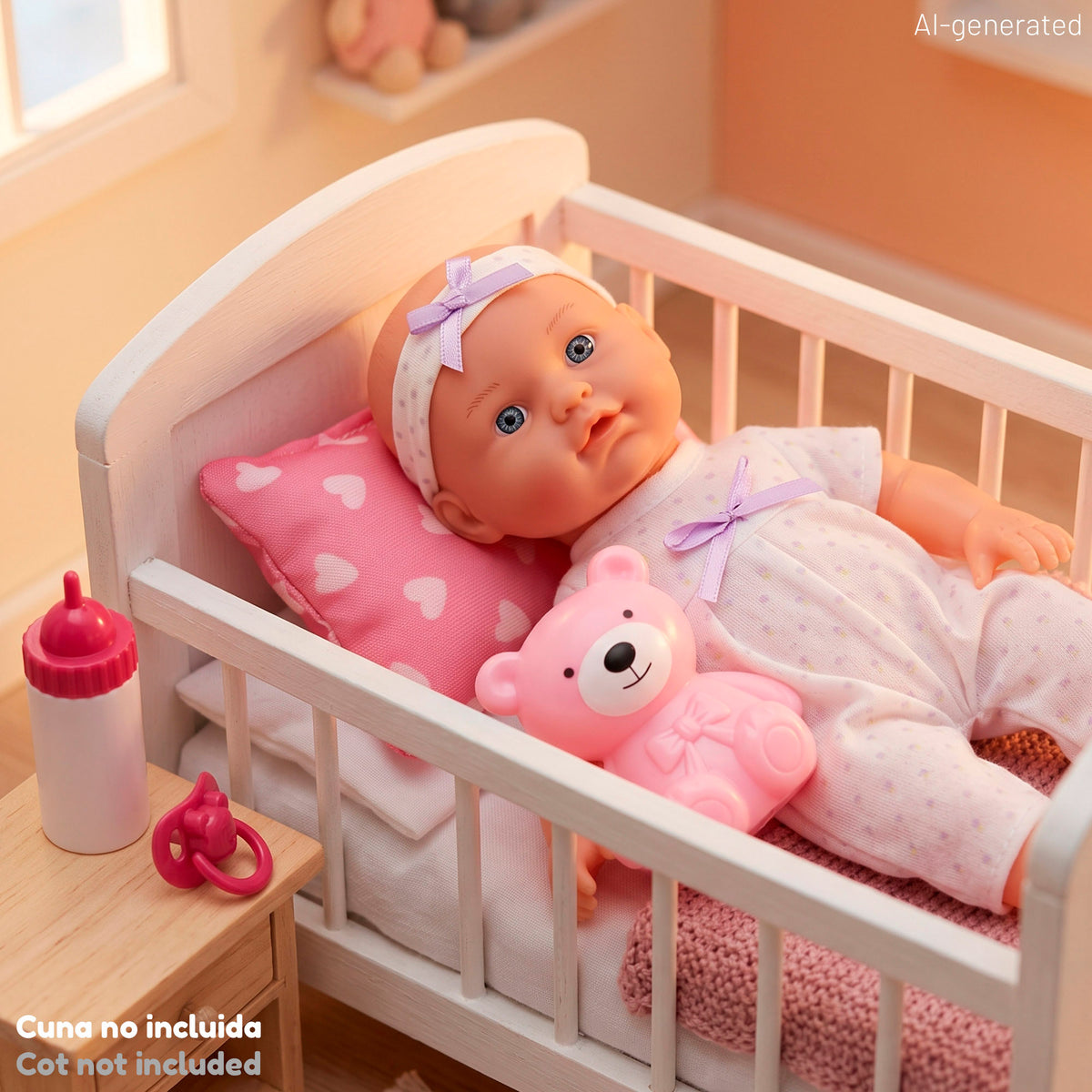 Muñeca bebé 32 cm con accesorios + 24 meses Colorbaby's