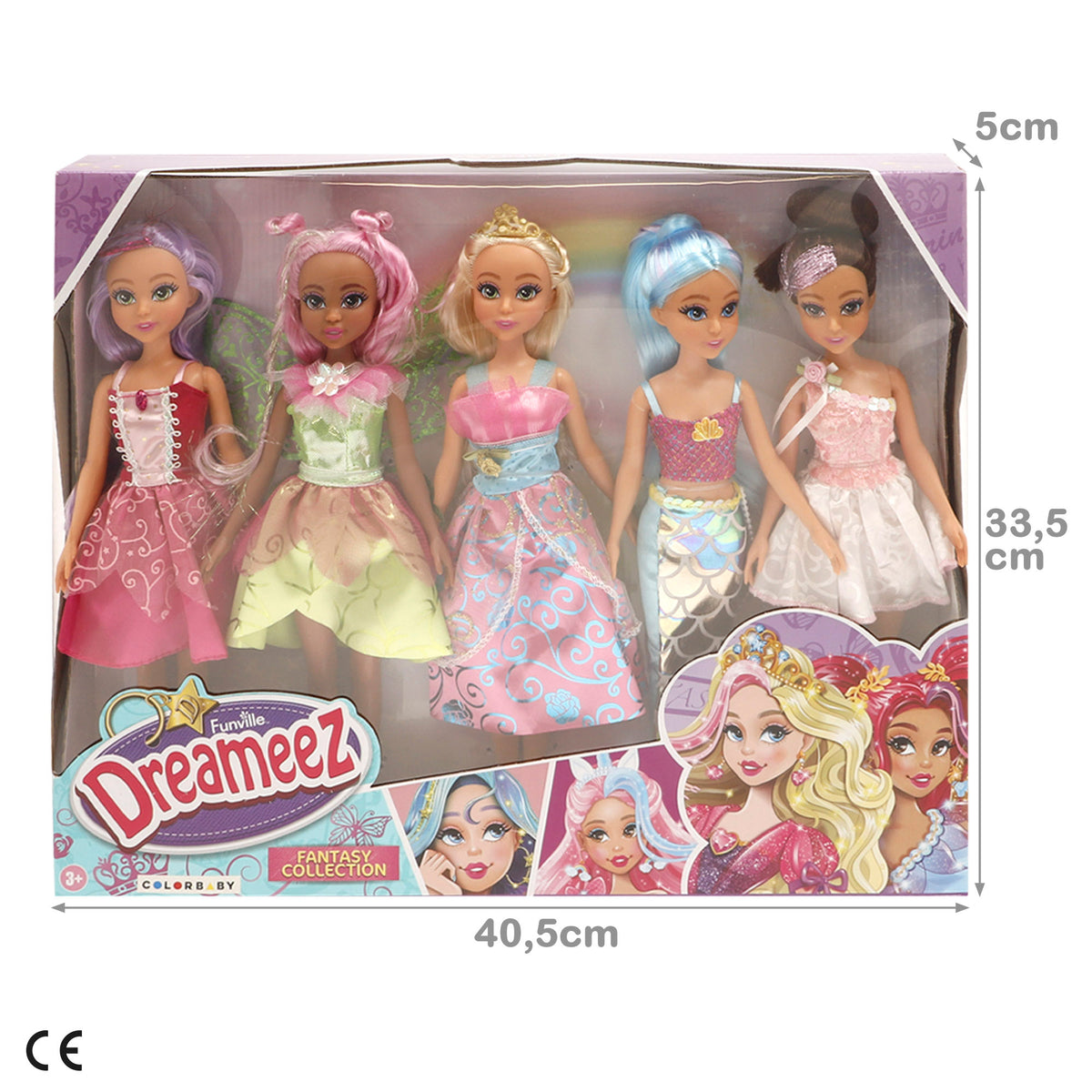 Set 5 muñecas fantasía 30 cm + 3 años Dreameez