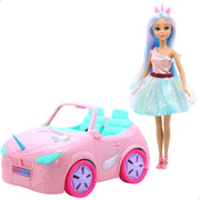 Muñeca princesa unicornio con coche + 3 años Dreameez