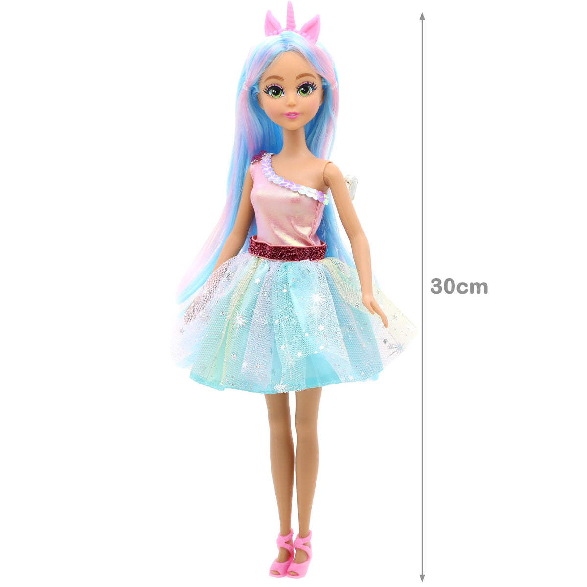 Muñeca princesa unicornio con coche + 3 años Dreameez