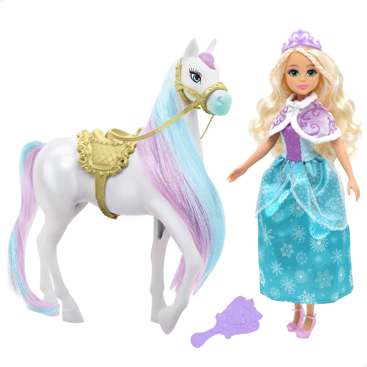 Muñeca princesa con caballo y accesorios + 3 años Dreameez