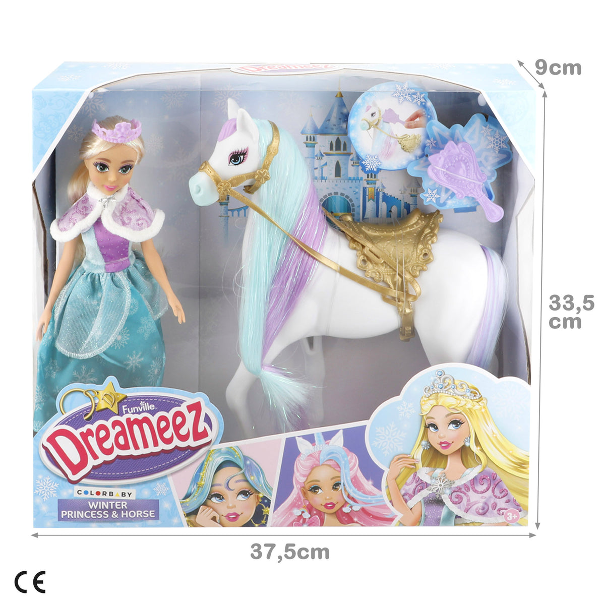 Muñeca princesa con caballo y accesorios + 3 años Dreameez