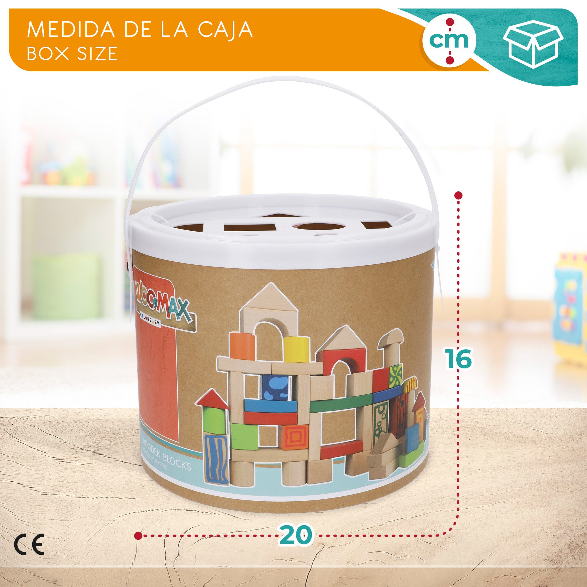 WOOMAX Bloques construcción de madera 50 piezas