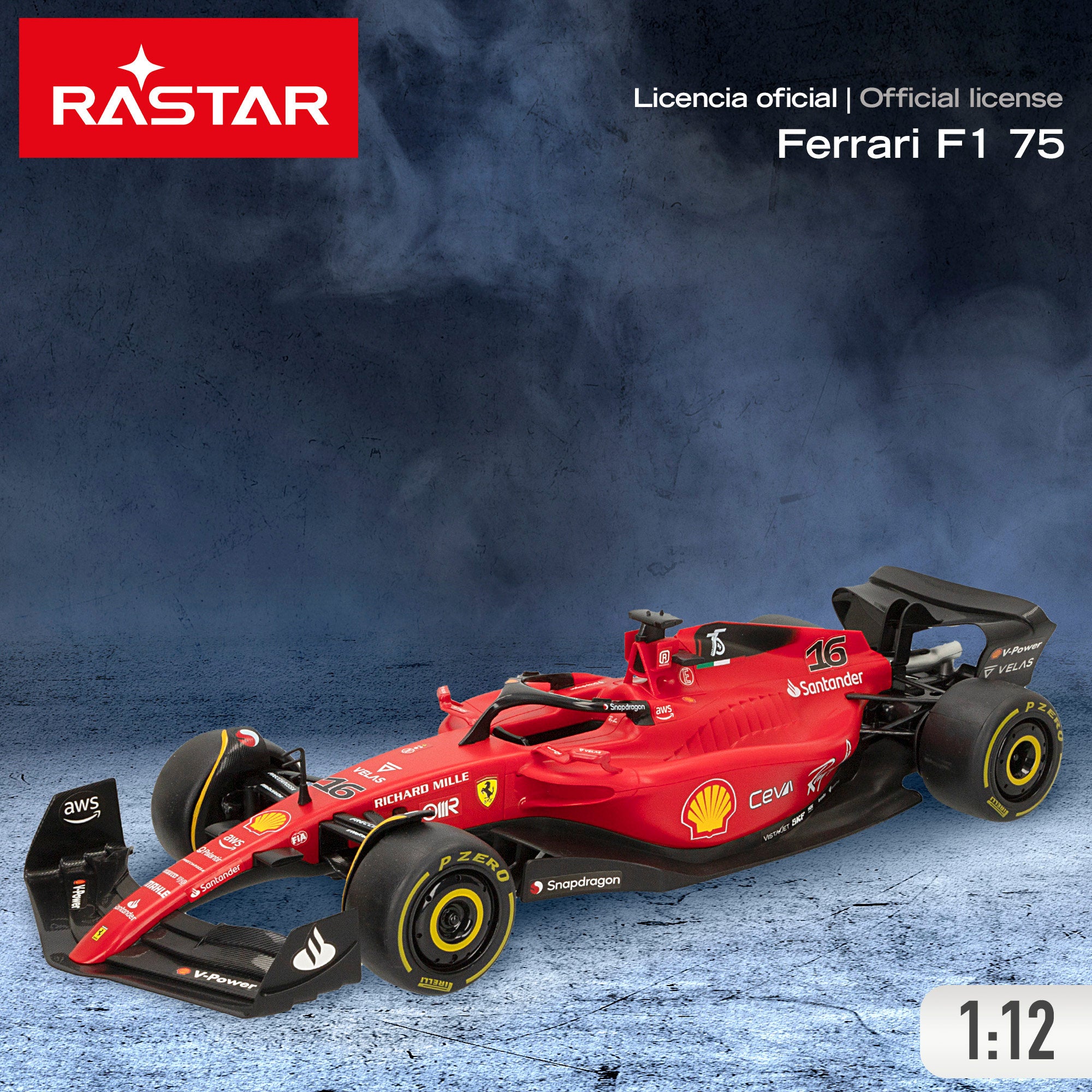 RASTAR Coche teledirigido 2022 Ferrari F1-75 1:12