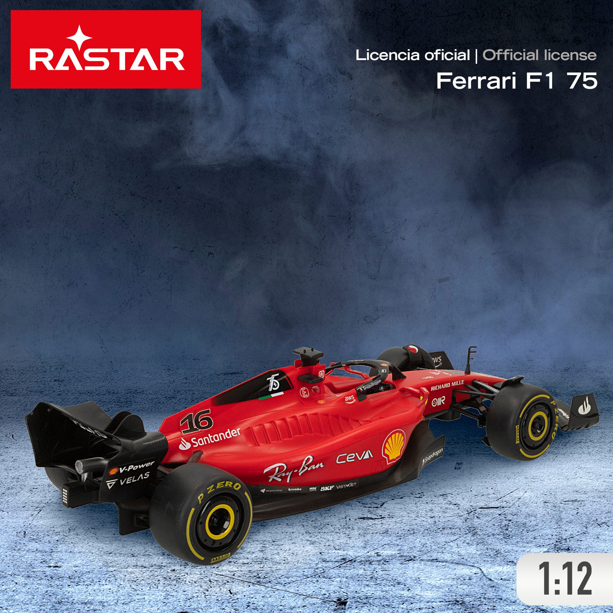 RASTAR Coche teledirigido 2022 Ferrari F1-75 1:12