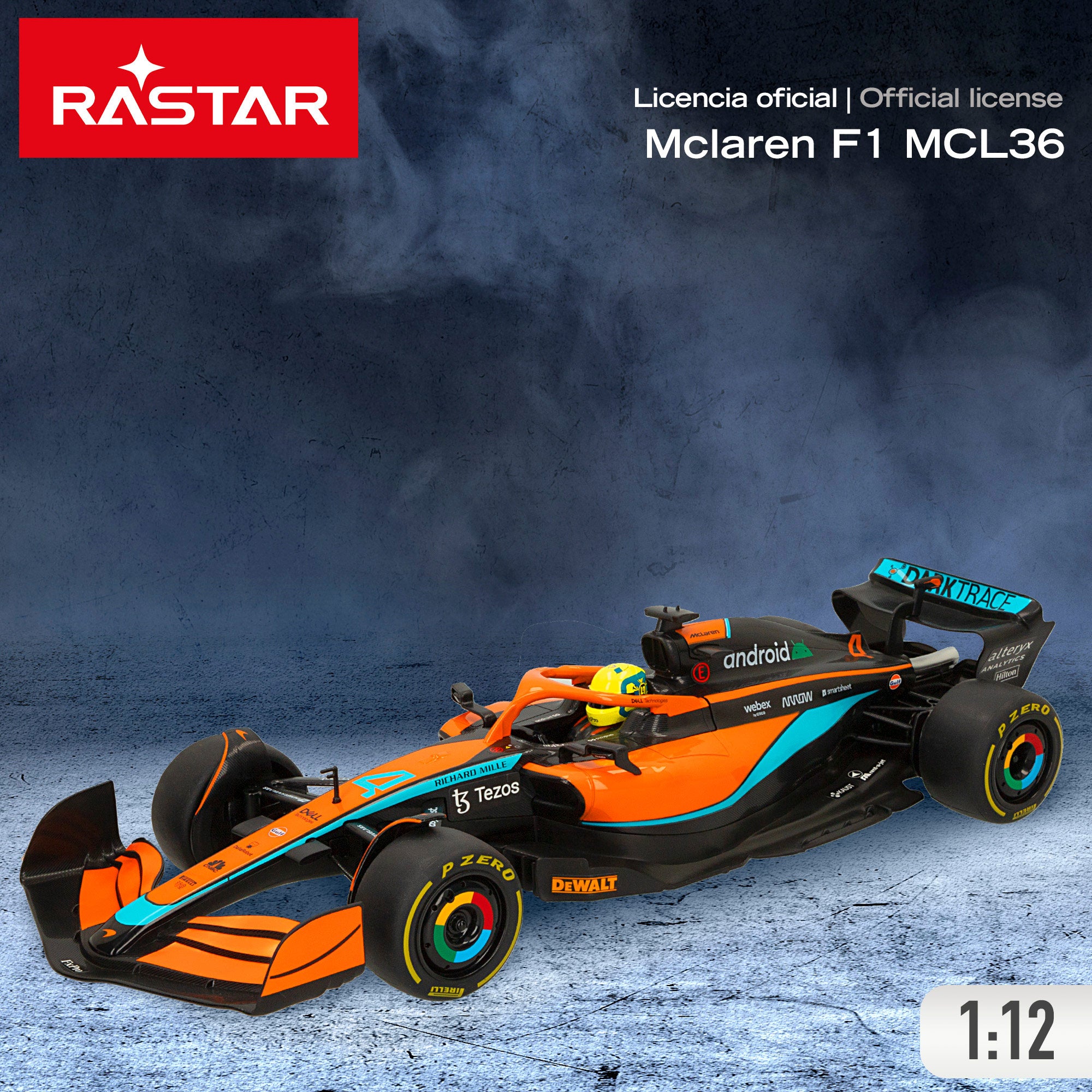 RASTAR Coche teledirigido F1 2022 McLaren MCL36 1:12