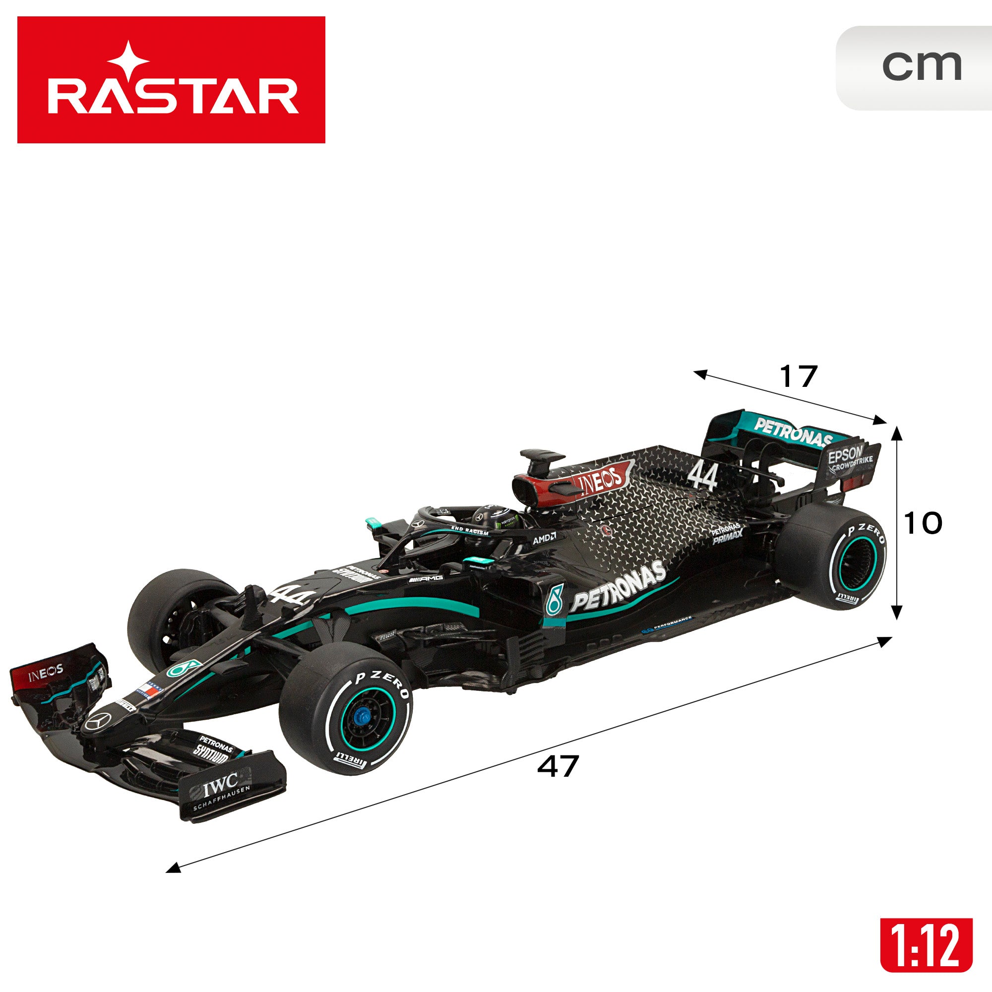 RASTAR Coche teledirigido F1 2020 Mercedes AMG W11 Performance 1:12