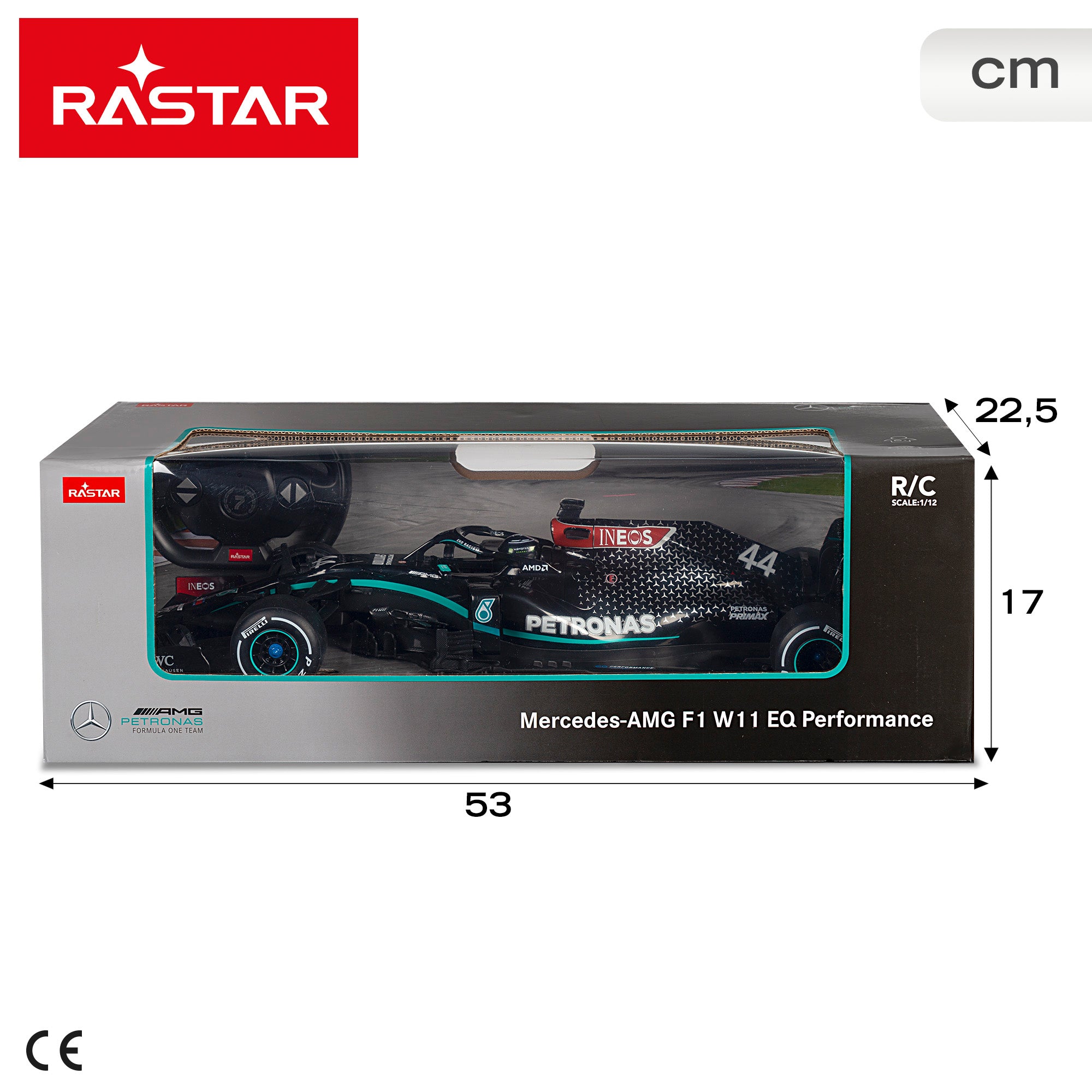 RASTAR Coche teledirigido F1 2020 Mercedes AMG W11 Performance 1:12