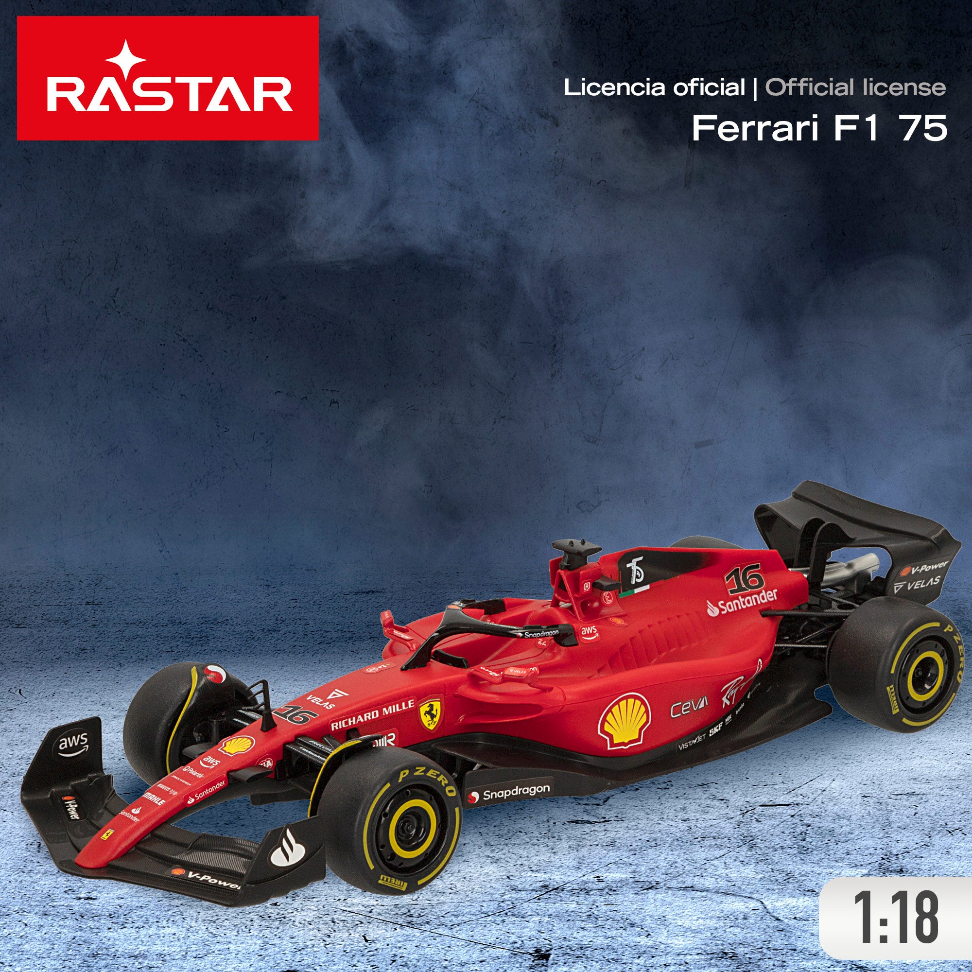 RASTAR Coche teledirigido 2022 Ferrari F1-75 1:18