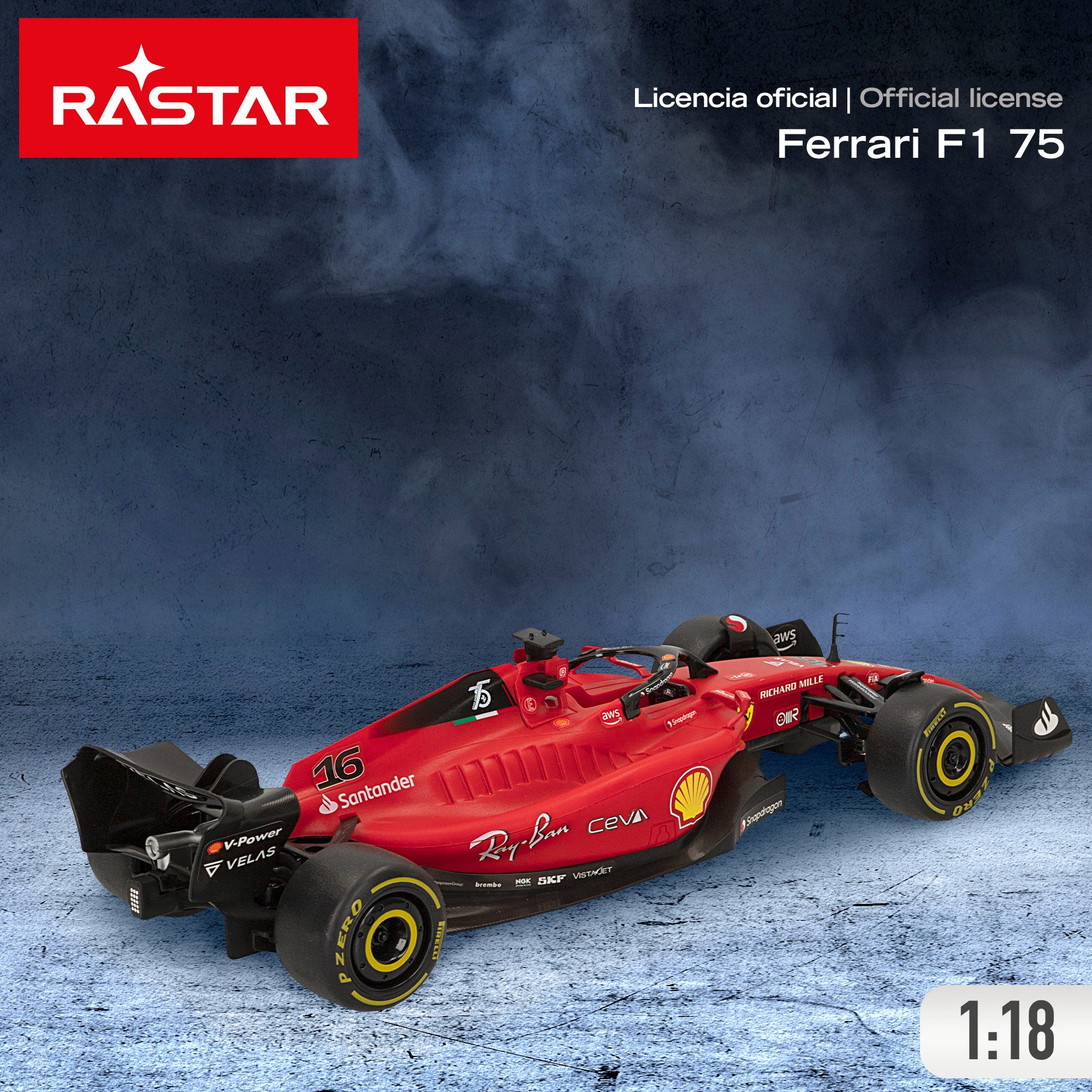 RASTAR Coche teledirigido 2022 Ferrari F1-75 1:18