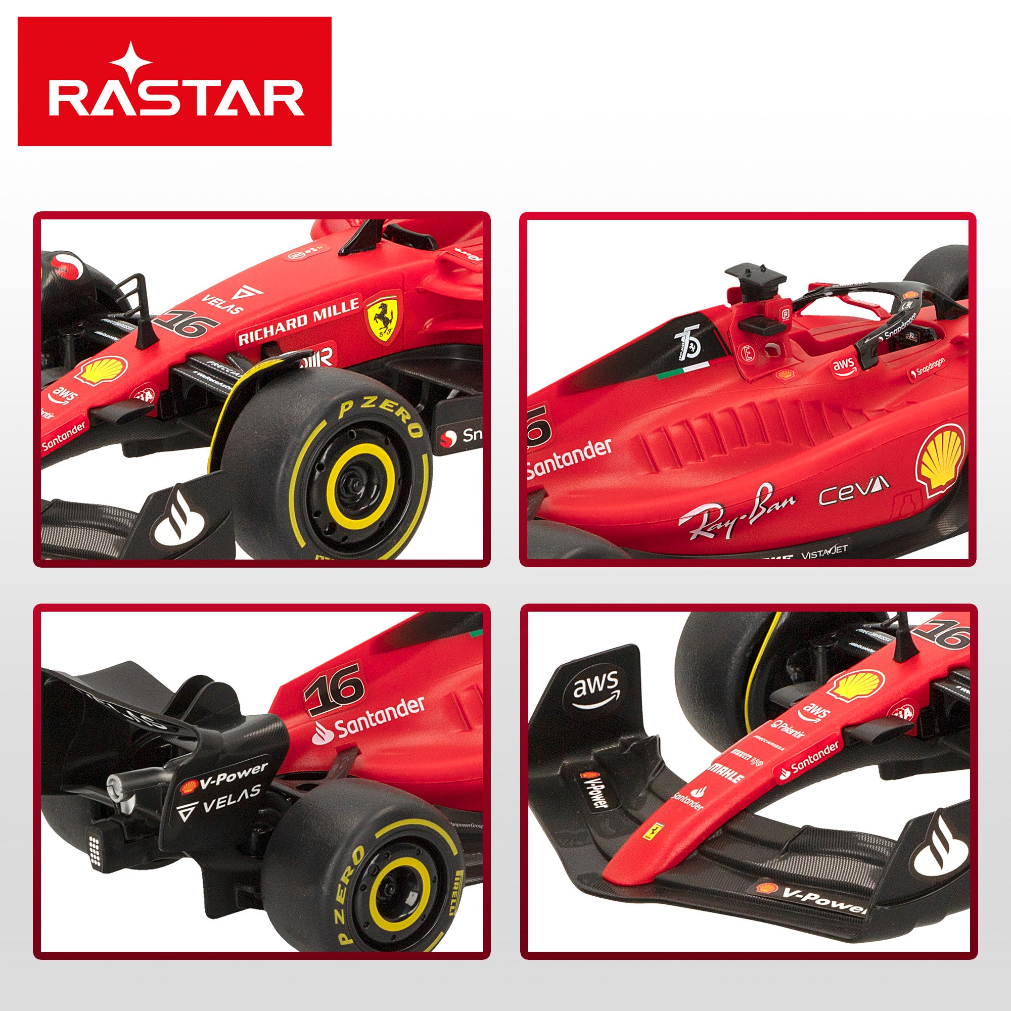 RASTAR Coche teledirigido 2022 Ferrari F1-75 1:18
