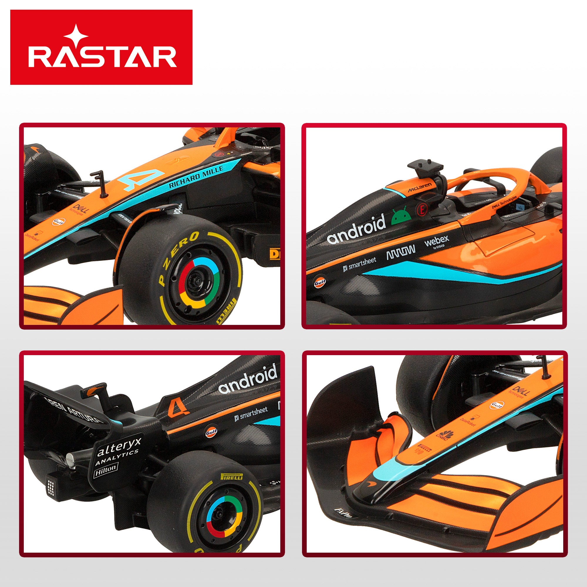 RASTAR Coche teledirigido F1 2022 McLaren MCL36 1:18