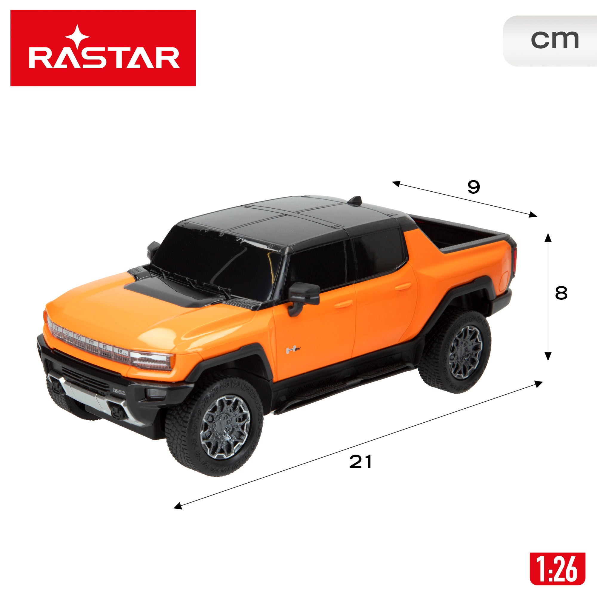 RASTAR Coche teledirigido Hummer EV 1:26