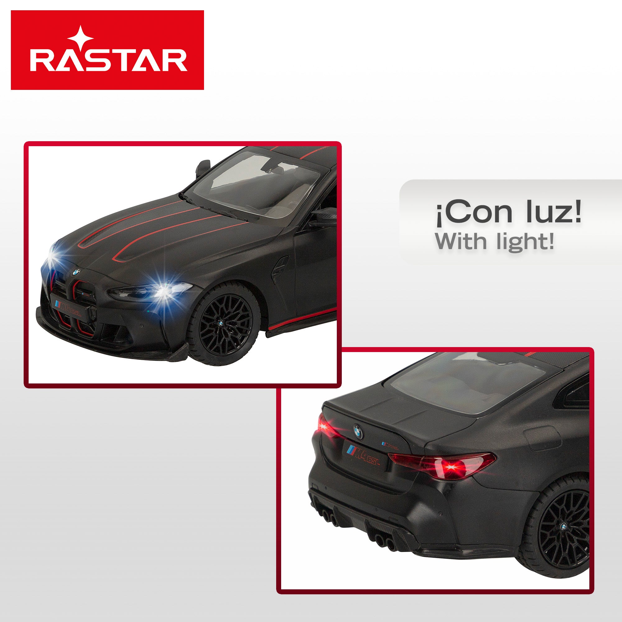 RASTAR Coche teledirigido BMW M4 CSL 1:16 con luz