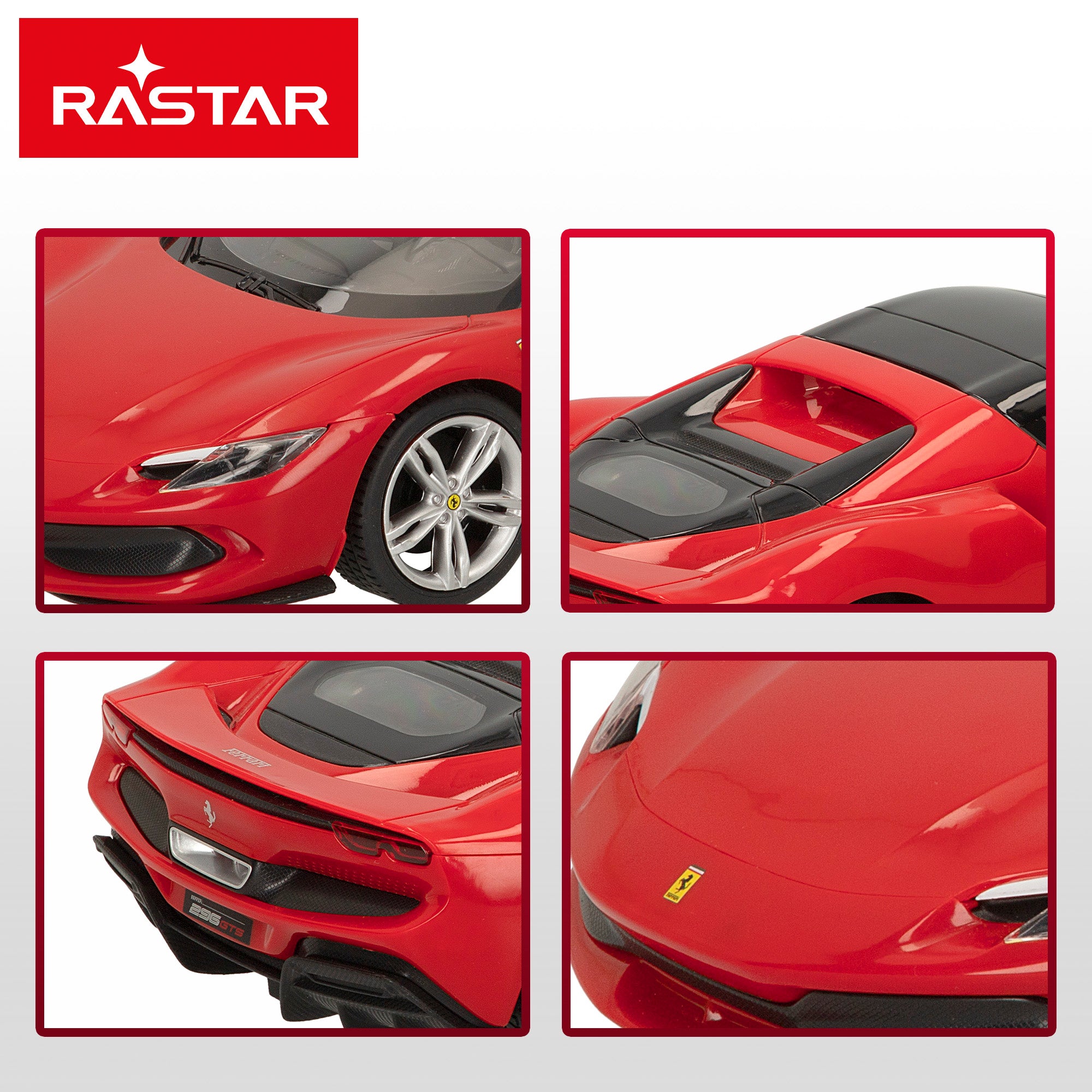 RASTAR Coche teledirigido Ferrari 296 GTS 1:16 con luz