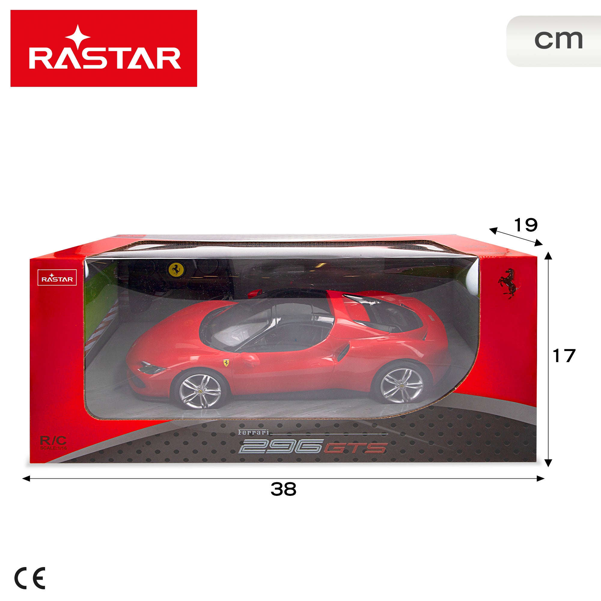 RASTAR Coche teledirigido Ferrari 296 GTS 1:16 con luz