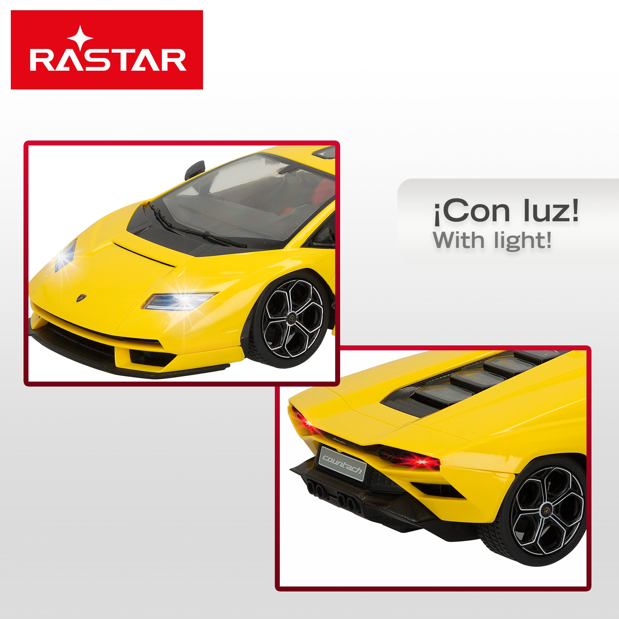 RASTAR Coche teledirigido Lamborghini Countach LPI 800-4 1:16 con luz