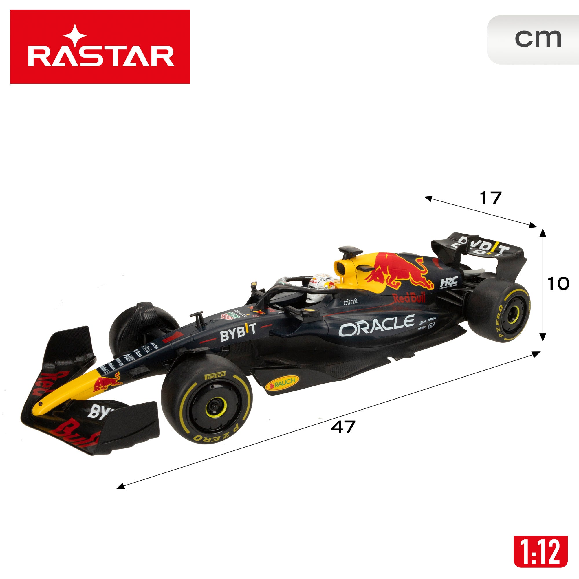 RASTAR Coche teledirigido oficial F1 2022 Oracle Red Bull Racing RB18 1:12