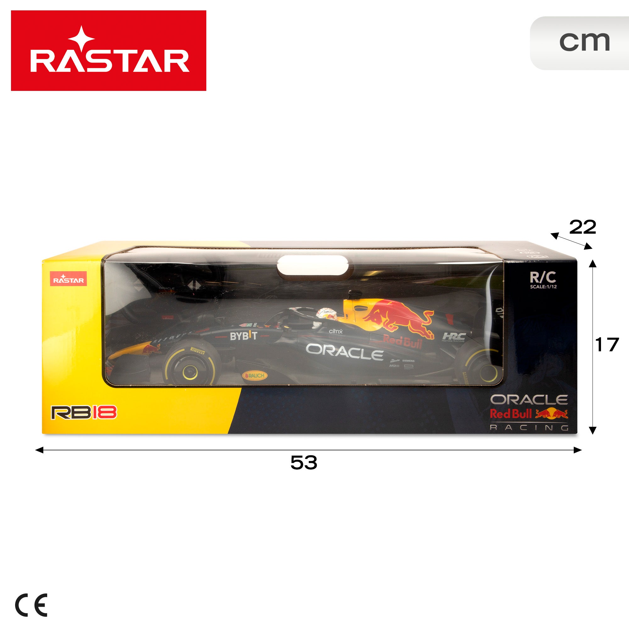 RASTAR Coche teledirigido oficial F1 2022 Oracle Red Bull Racing RB18 1:12